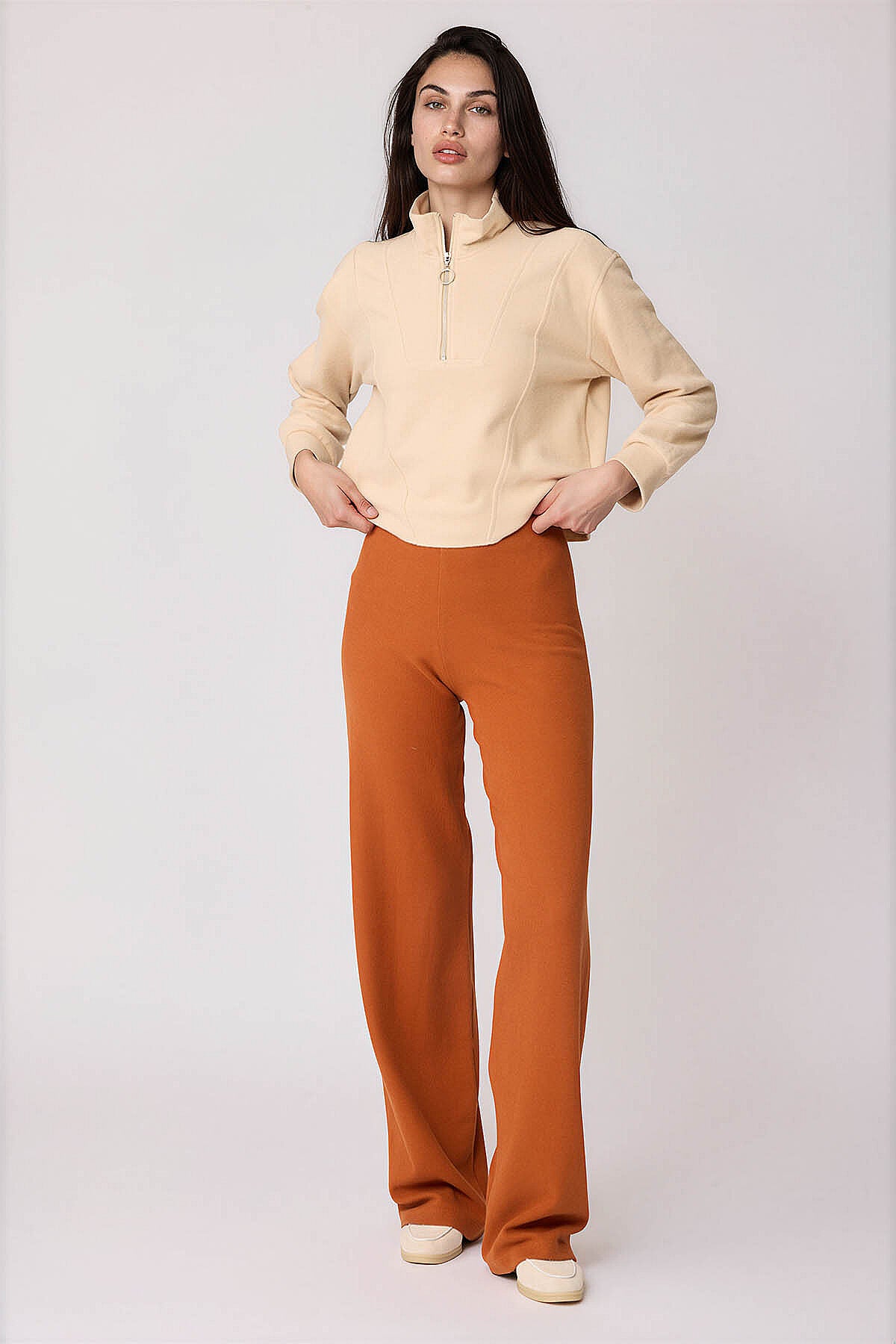 Geniş Paça Örme Pantolon