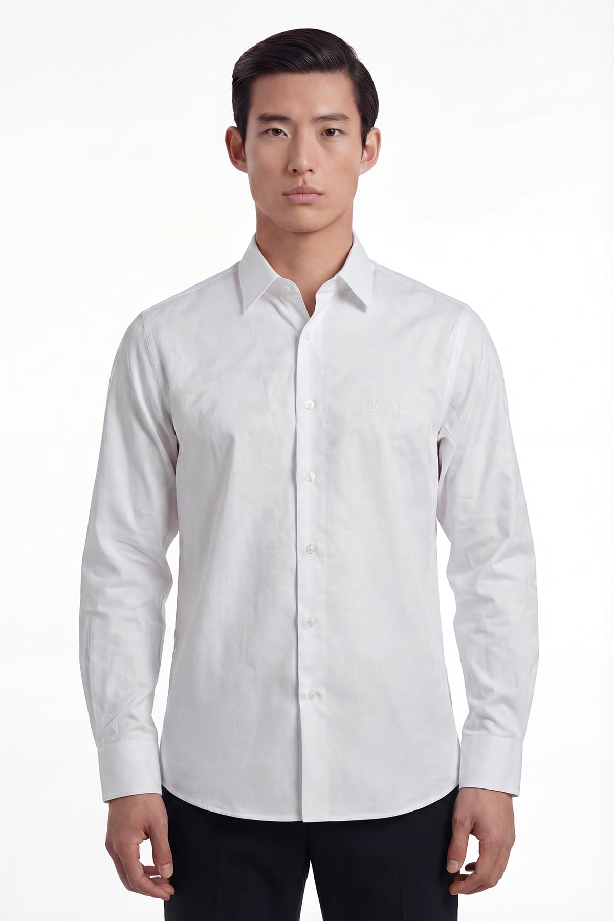 Giotelli Erkek Beyaz Dar Kesim Slim Fit %100 Pamuk Klasik Yaka Gömlek