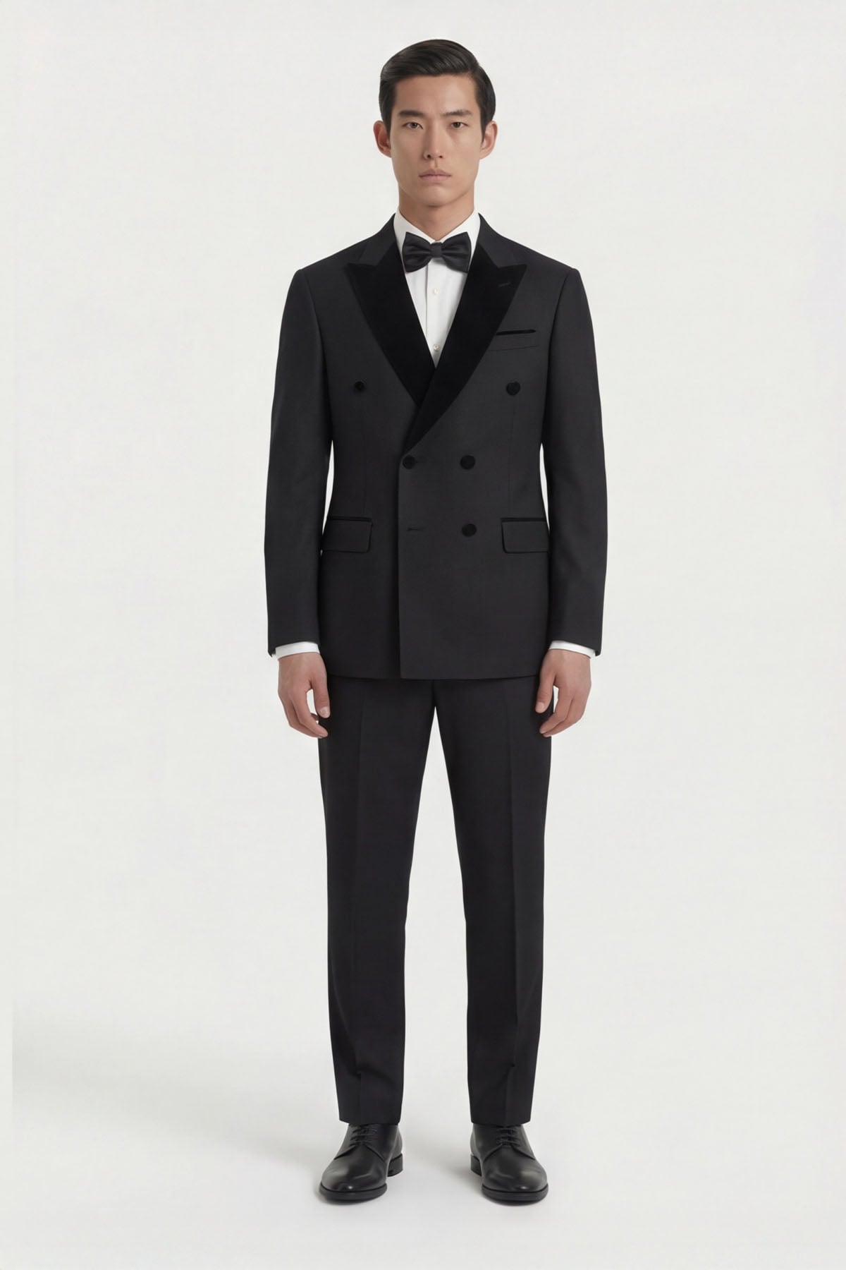 Giotelli Erkek Siyah Dar Kesim Slim Fit Viskon Dokuma Normal Bel 6 Drop Klasik Smokin Takım Elbise
