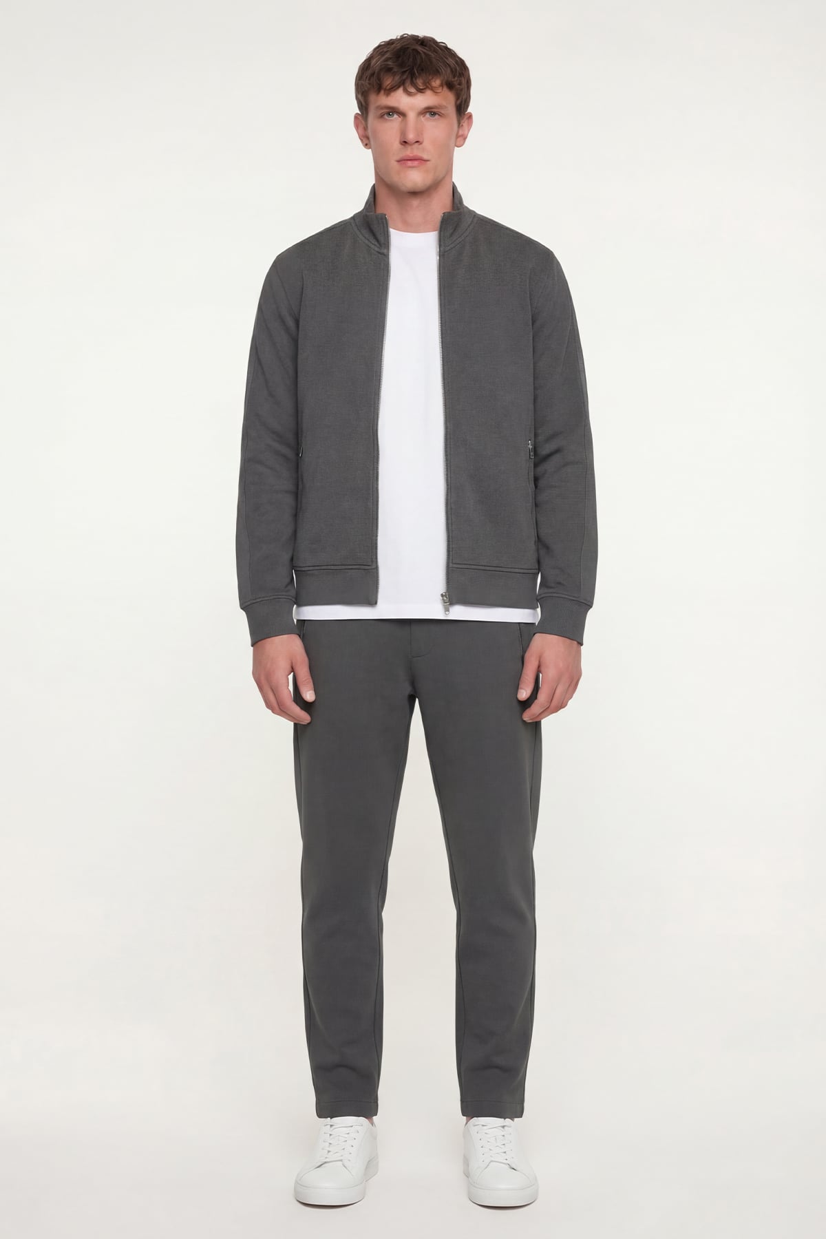 Giotelli Füme Regular Fit Yarım Balıkçı Yaka Fermuarlı Tracksuit