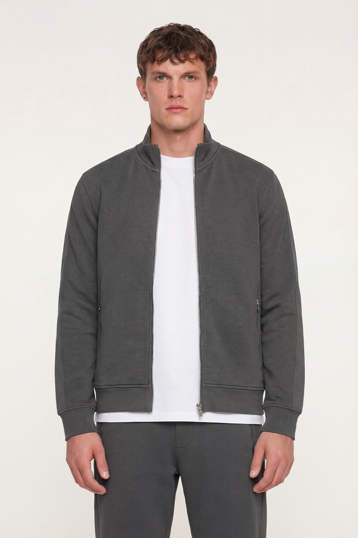 Giotelli Füme Regular Fit Yarım Balıkçı Yaka Fermuarlı Tracksuit