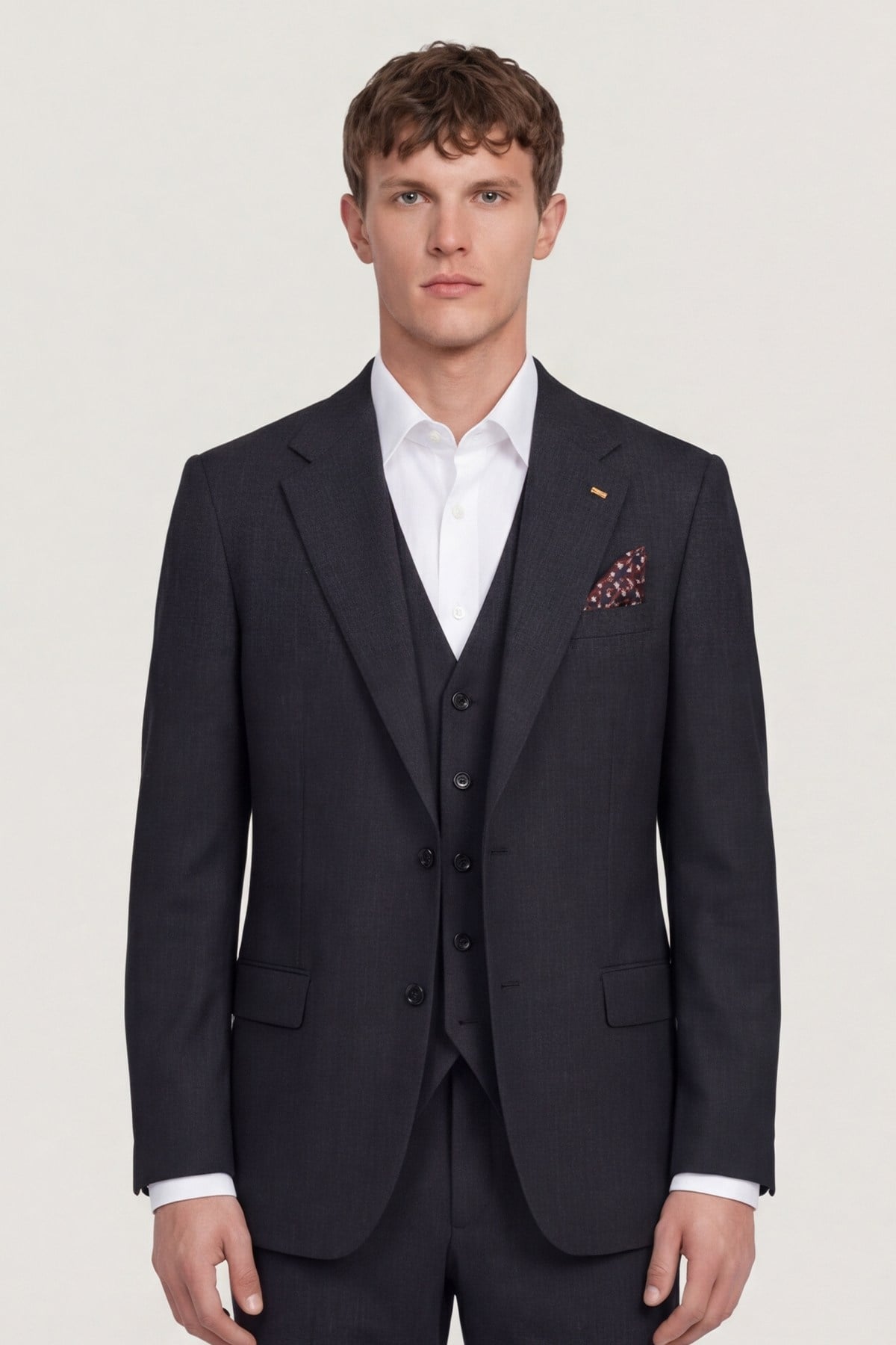 Giotelli Erkek Siyah Dar Kesim Slim Fit Viskon Dokuma Klasik Yaka 6 Drop Takım Elbise