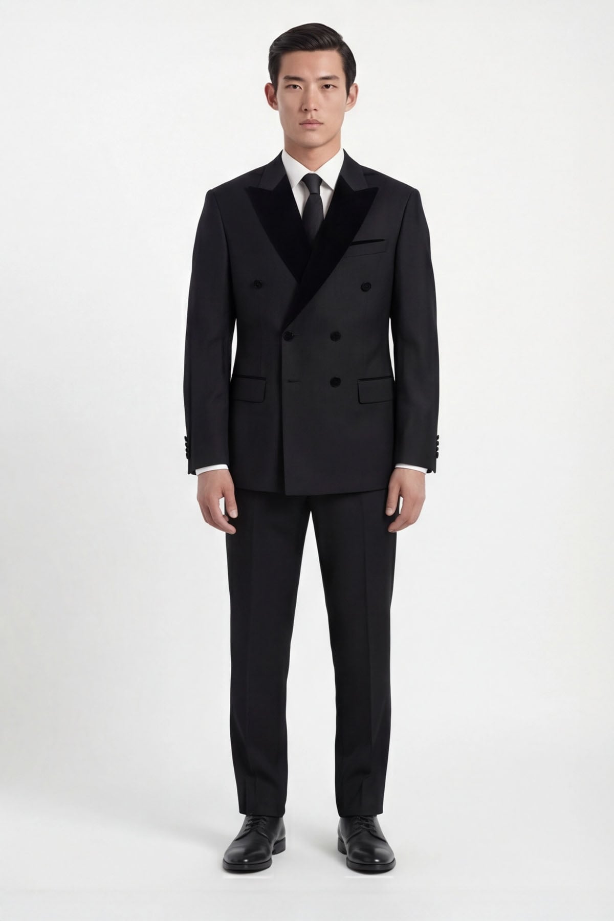 Giotelli Erkek Siyah Dar Kesim Slim Fit Viskon Dokuma Normal Bel 6 Drop Klasik Takım Elbise