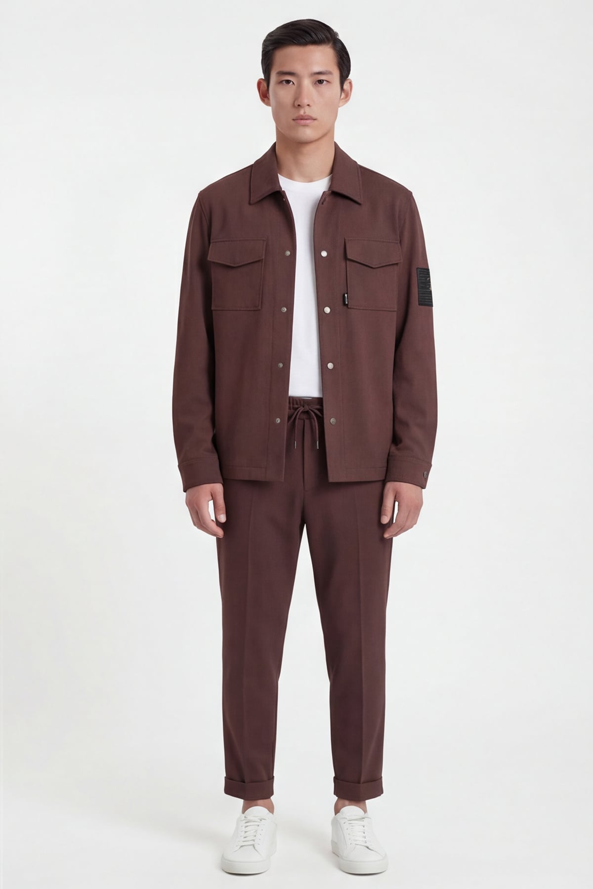 Giotelli Erkek Tarçın Dar Kesim Slim Fit Viskon Dokuma Bomber Ceketli Takım
