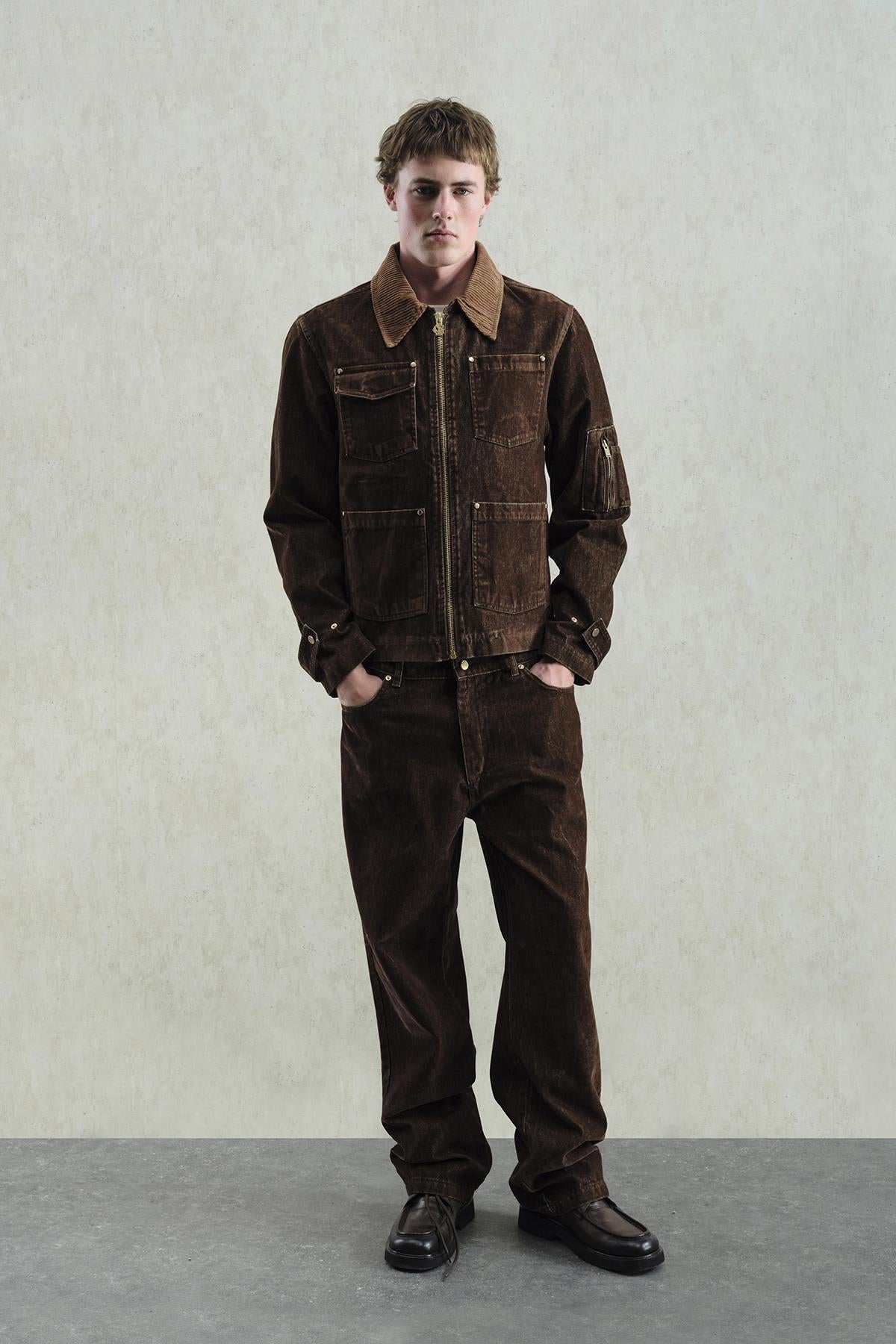 GOLD DETAYLI KAHVERENGİ CEKET