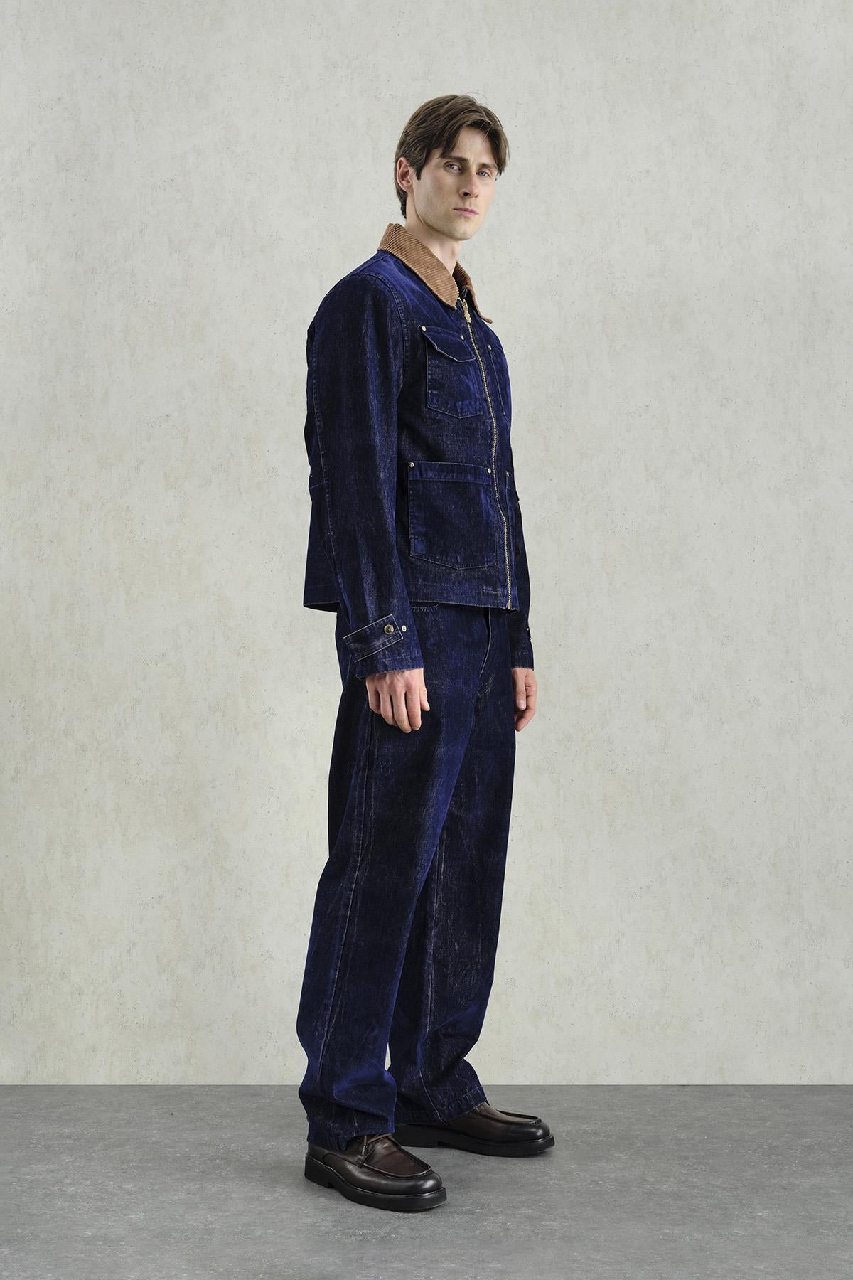 GOLD DETAYLI LACİVERT CEKET