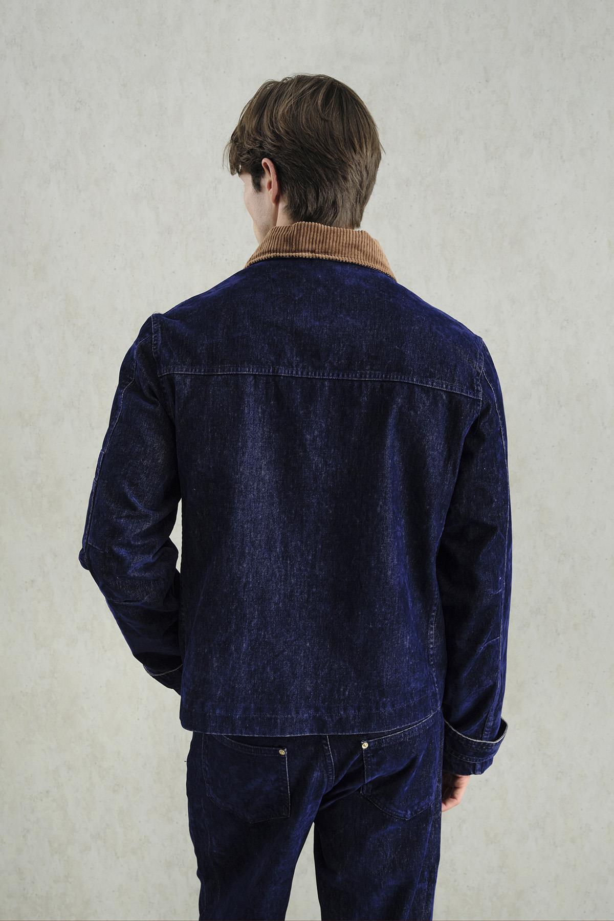 GOLD DETAYLI LACİVERT CEKET