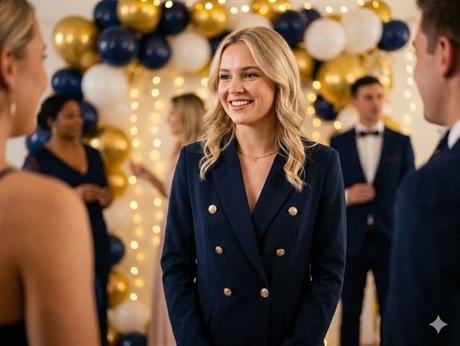 Anne Kız Gold Düğmeli Blazer Ceket