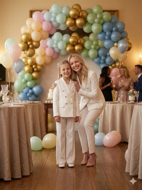 Anne Kız Gold Düğmeli Blazer Ceket