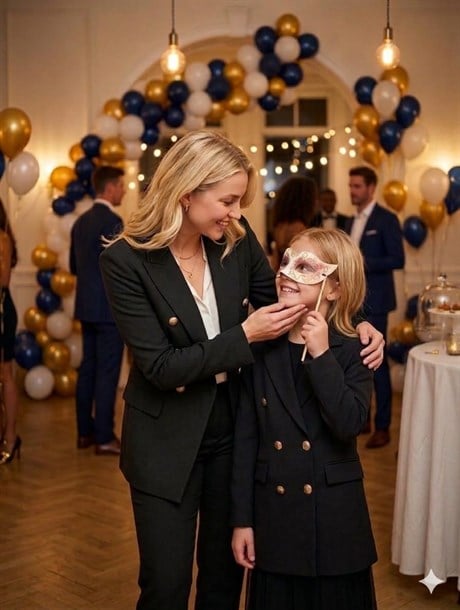 Anne Kız Gold Düğmeli Blazer Ceket