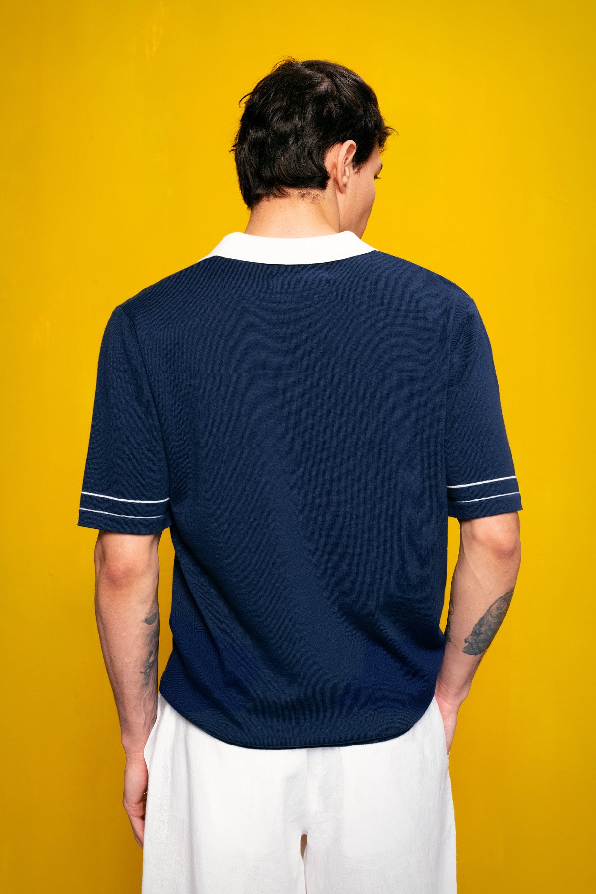 GOLD DÜĞMELİ POLO YAKA LACİVERT T-SHIRT - LACİVERT S