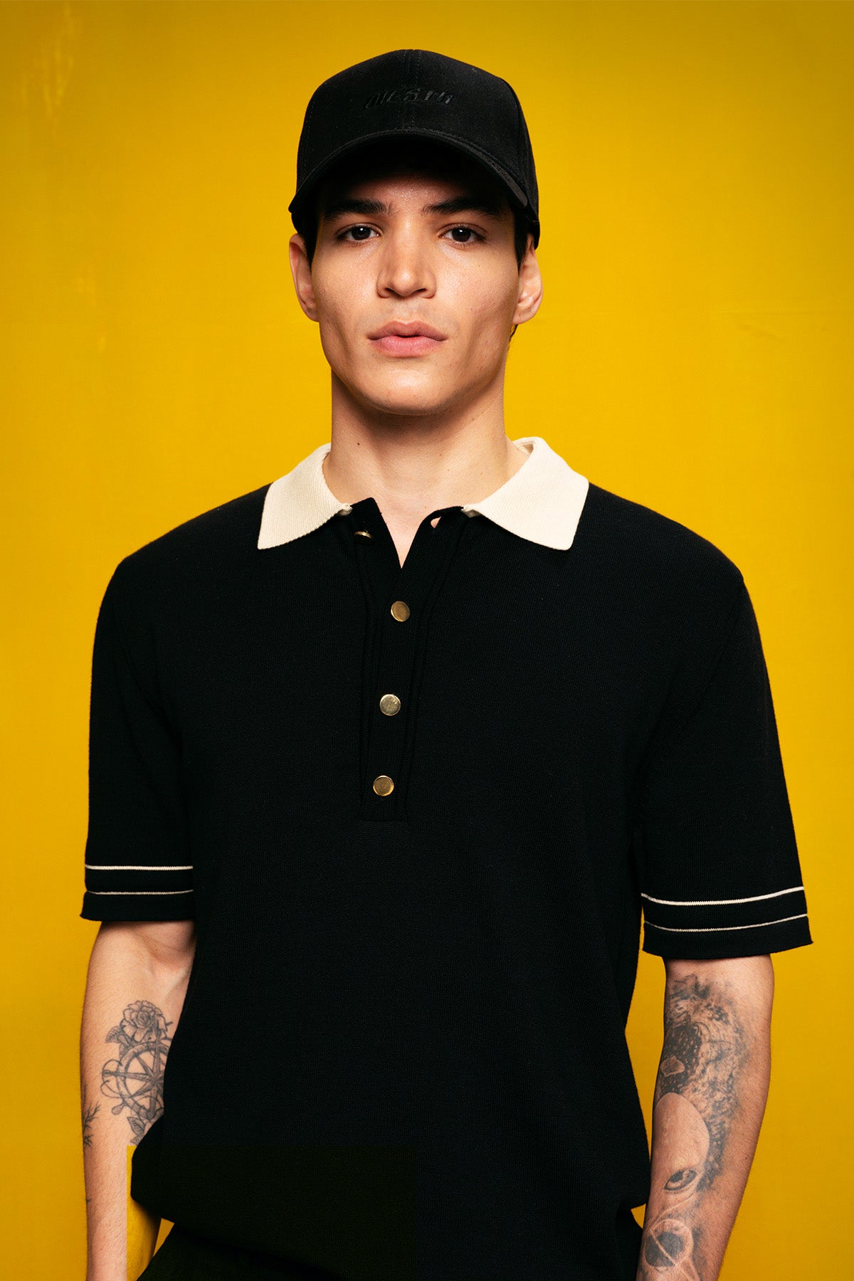 GOLD DÜĞMELİ POLO YAKA SİYAH T-SHIRT - SİYAH XL