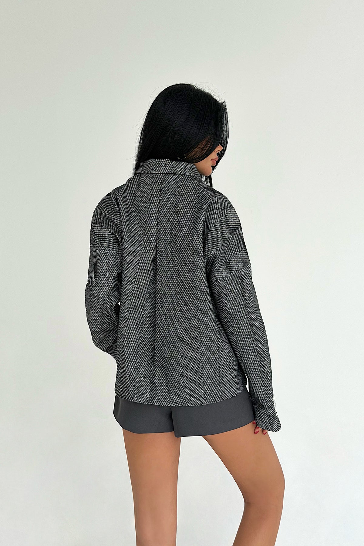 Gri Vehla Kaşe Ceket ATE-3857