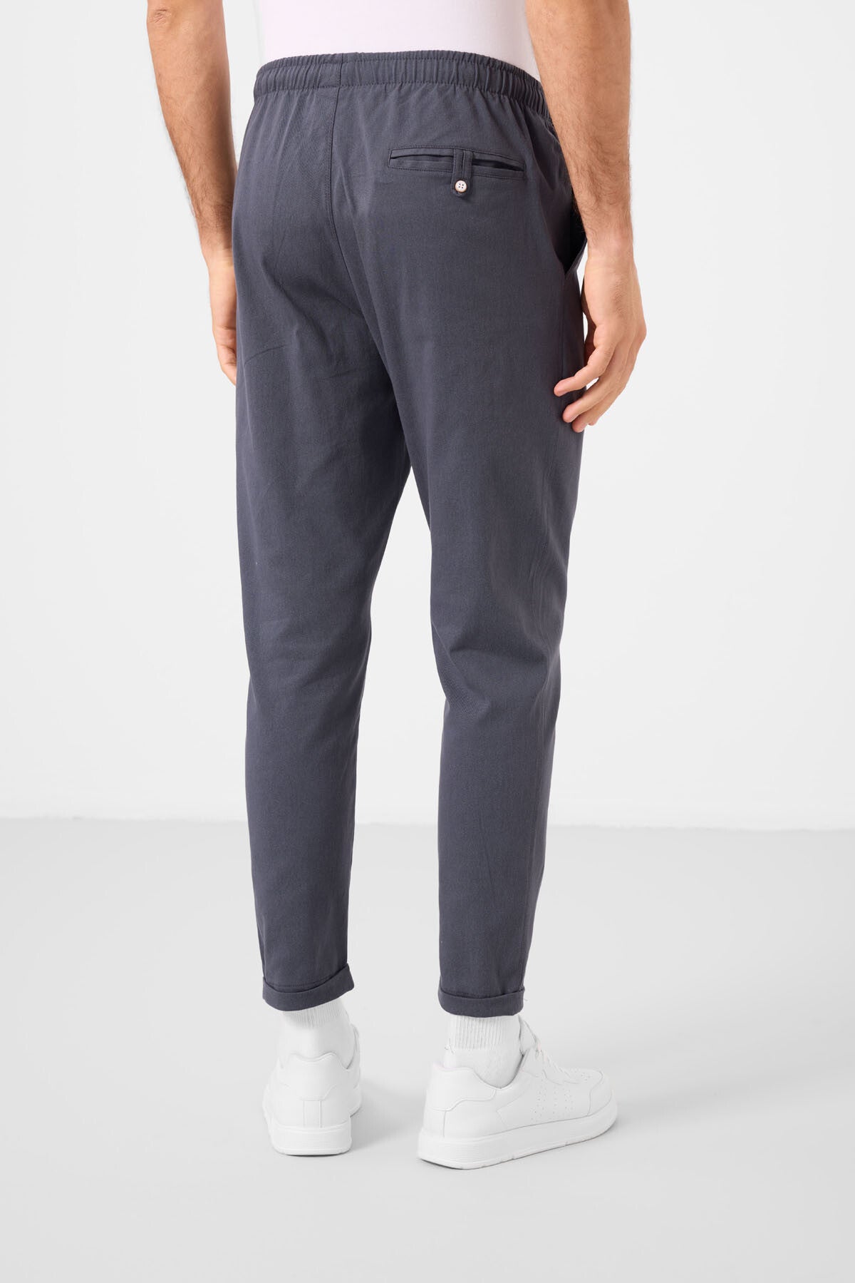 Gri Standart Fit Dokuma Hafif Esnek Chino Erkek Pantolon - 82178