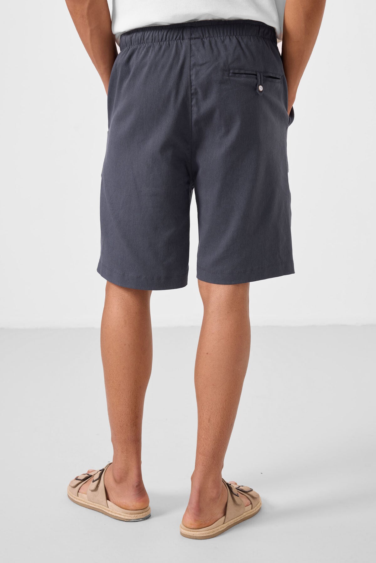 Gri Standart Fit Dokuma Hafif Esnek Chino Erkek Şort - 81291