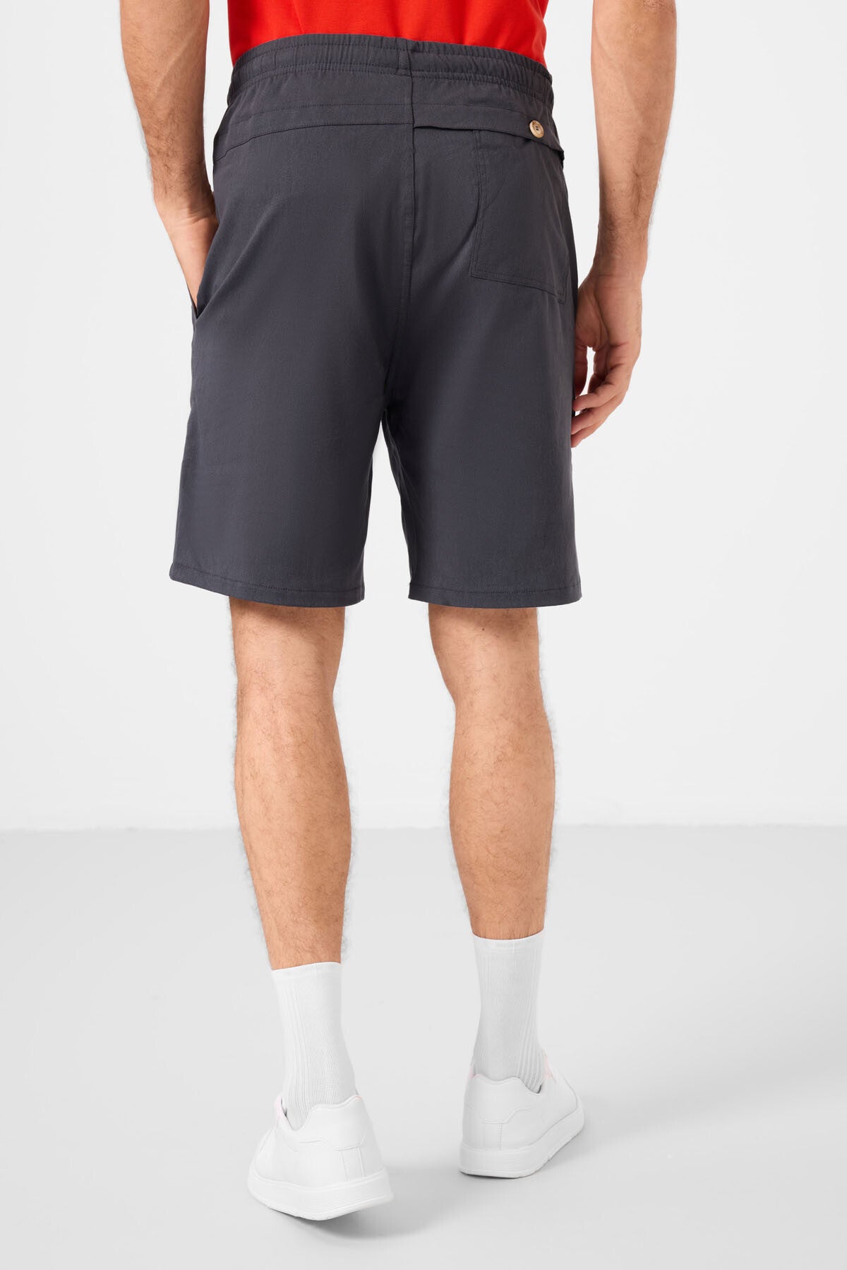 Gri Standart Fit Dokuma Hafif Esnek Chino Erkek Şort - 81292