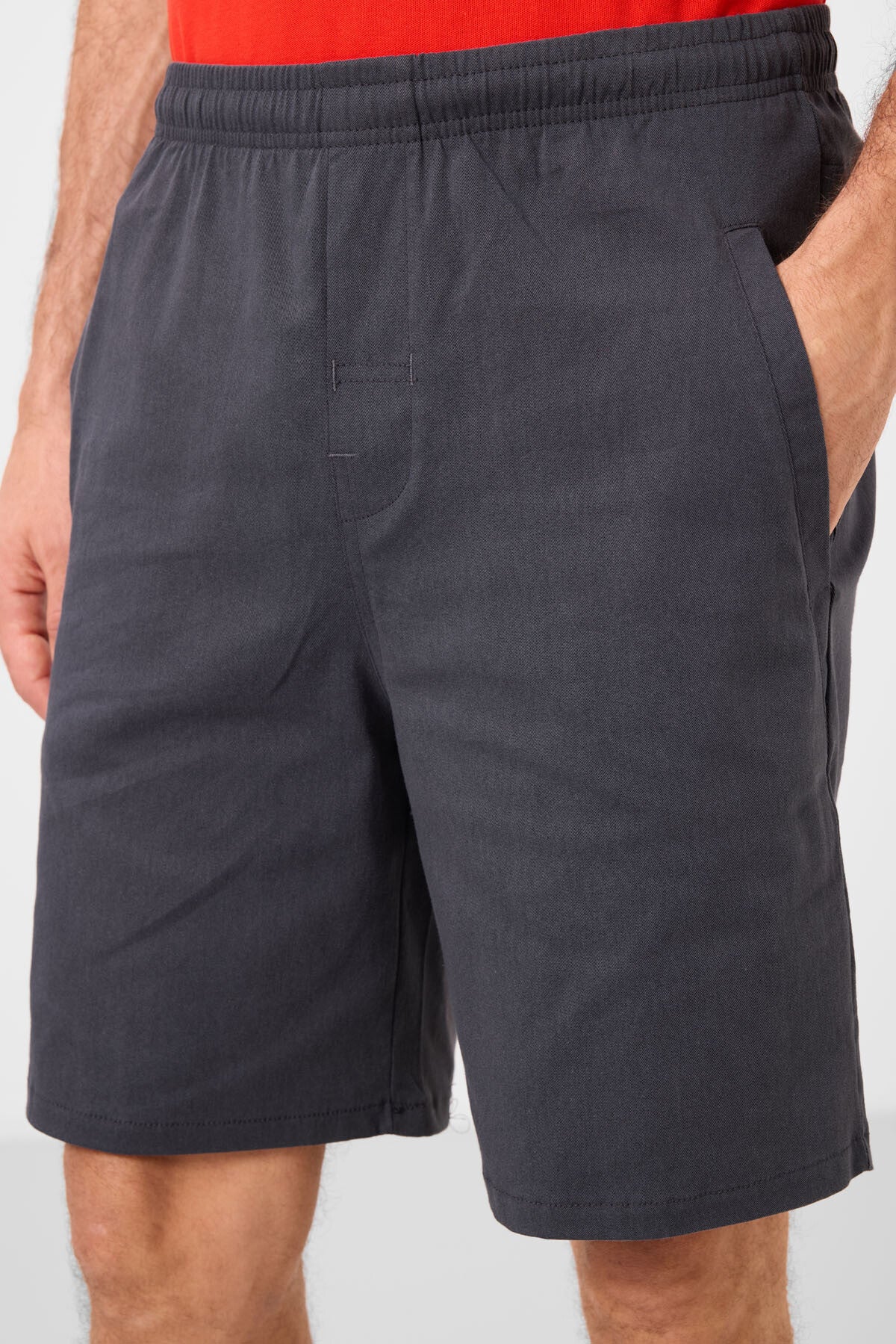 Gri Standart Fit Dokuma Hafif Esnek Chino Erkek Şort - 81292