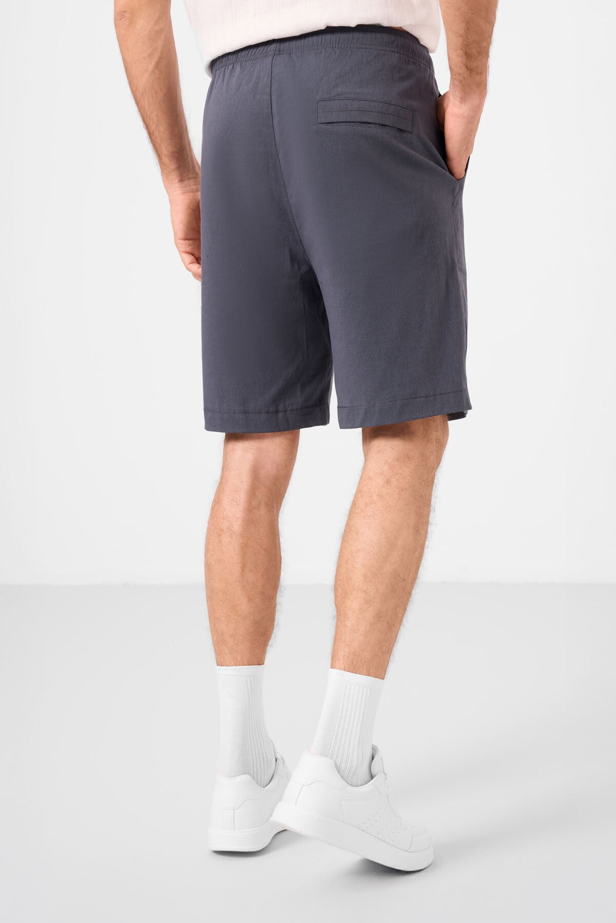 Gri Standart Fit Dokuma Hafif Esnek Chino Erkek Şort - 81293