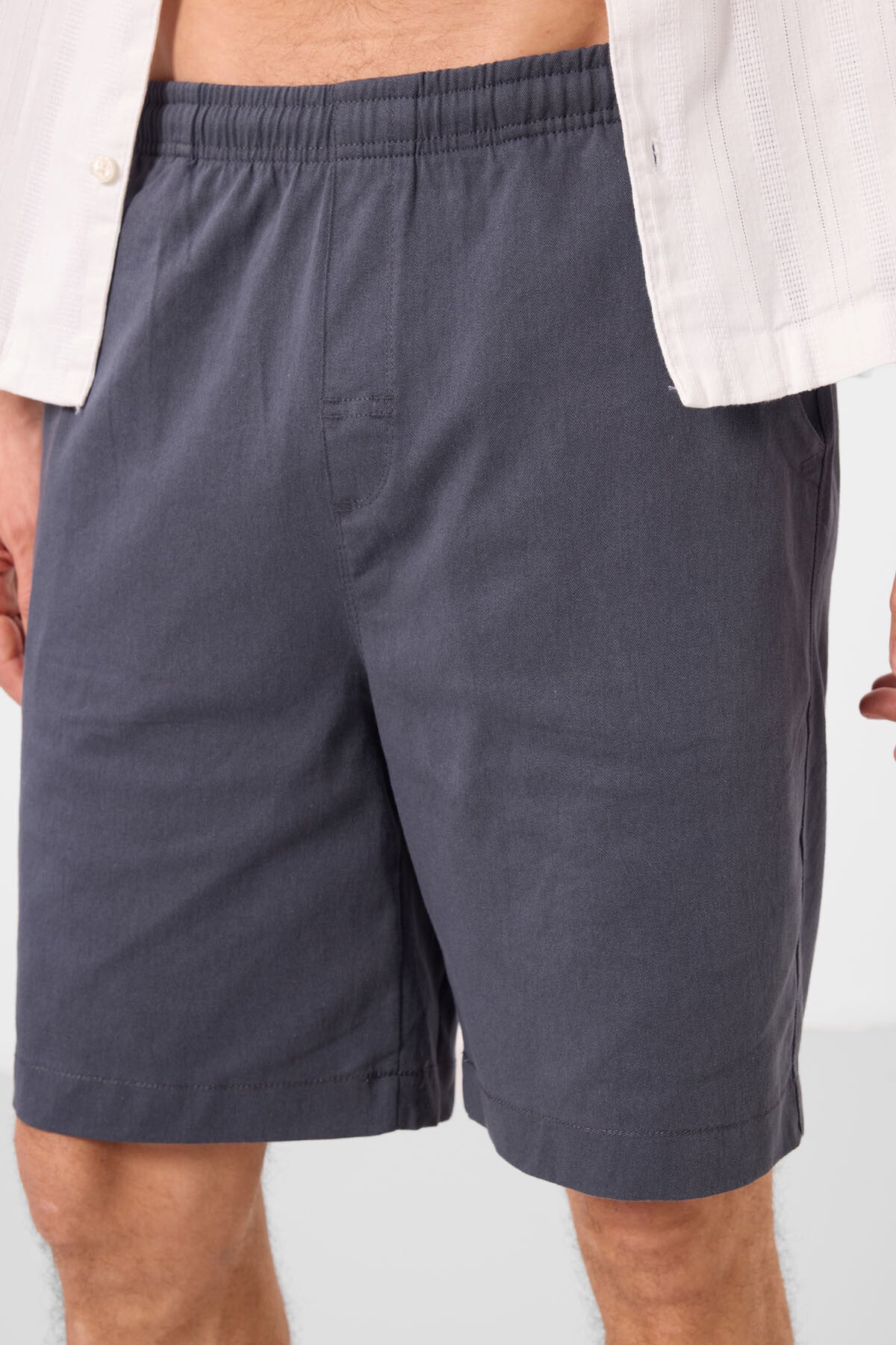 Gri Standart Fit Dokuma Hafif Esnek Chino Erkek Şort - 81293