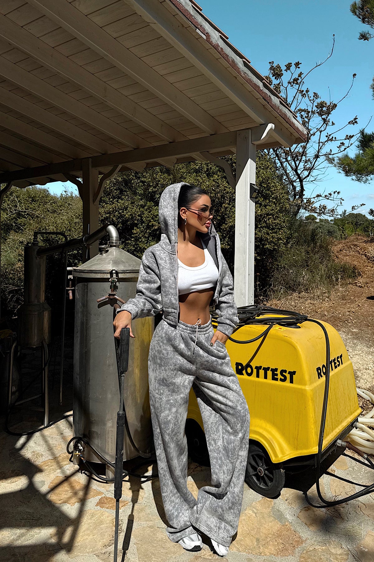 Gri Joelle Desenli Eşofman Takım ATE-3643