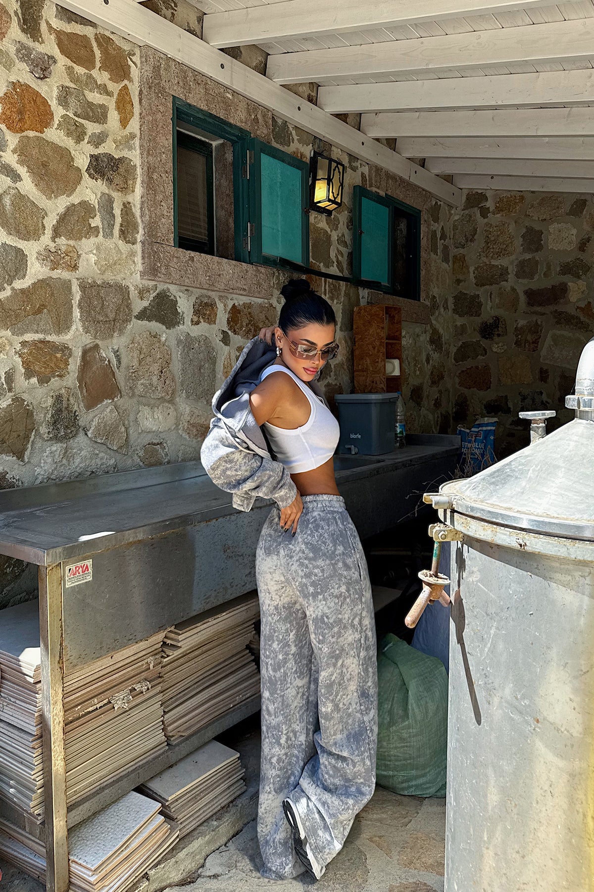 Gri Joelle Desenli Eşofman Takım ATE-3643