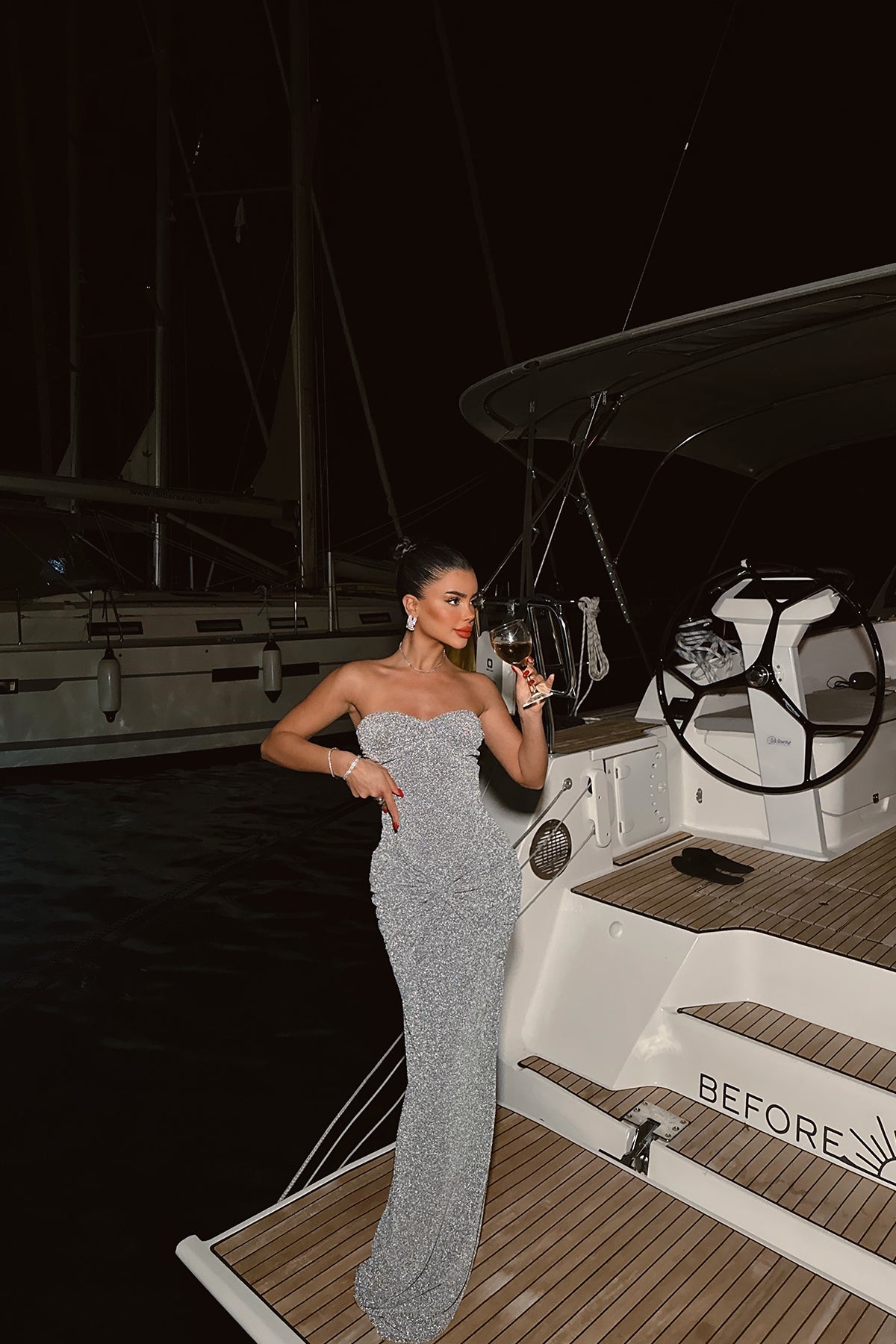 Gri Dianora Straplez Elbise ATE-0989