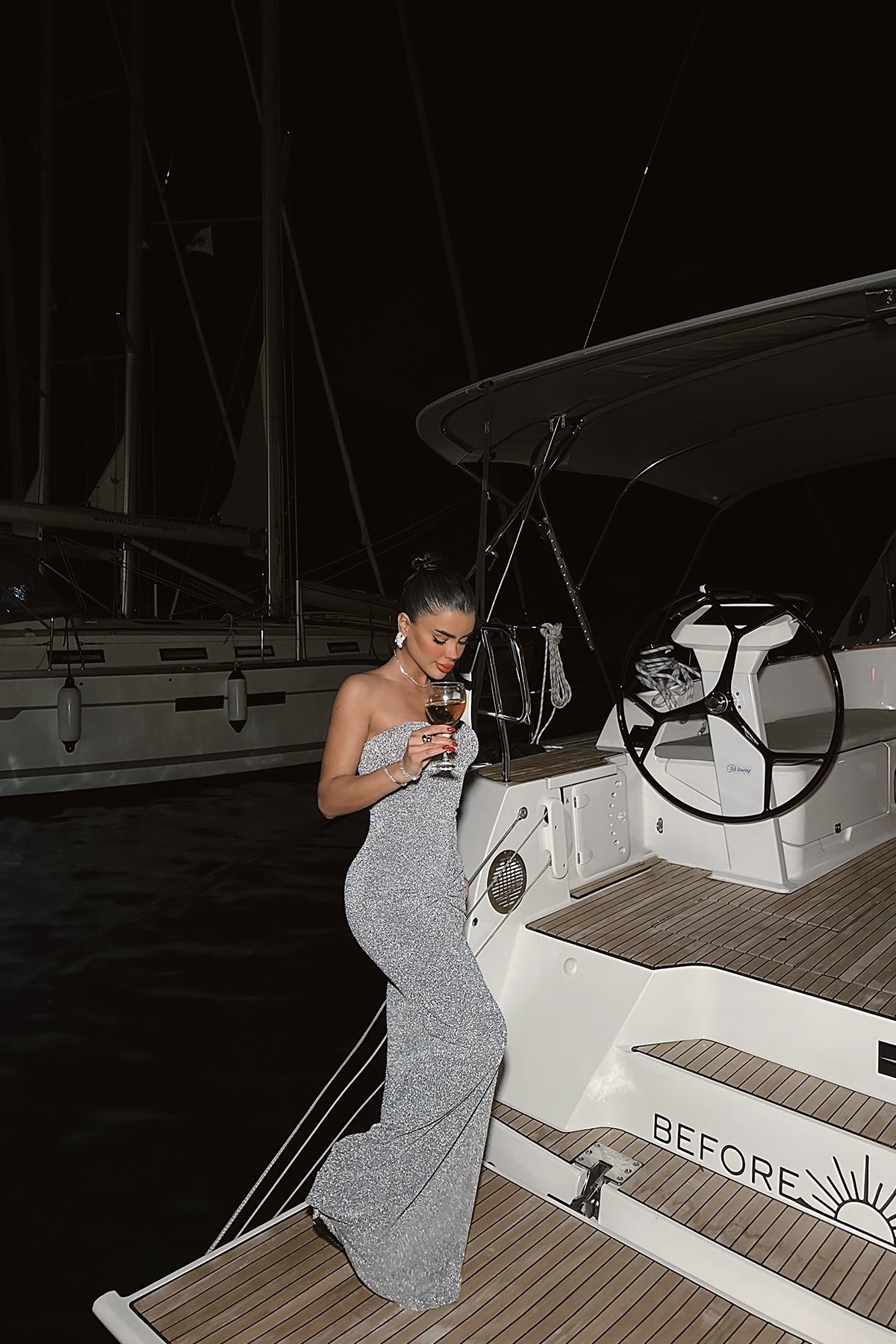 Gri Dianora Straplez Elbise ATE-0989