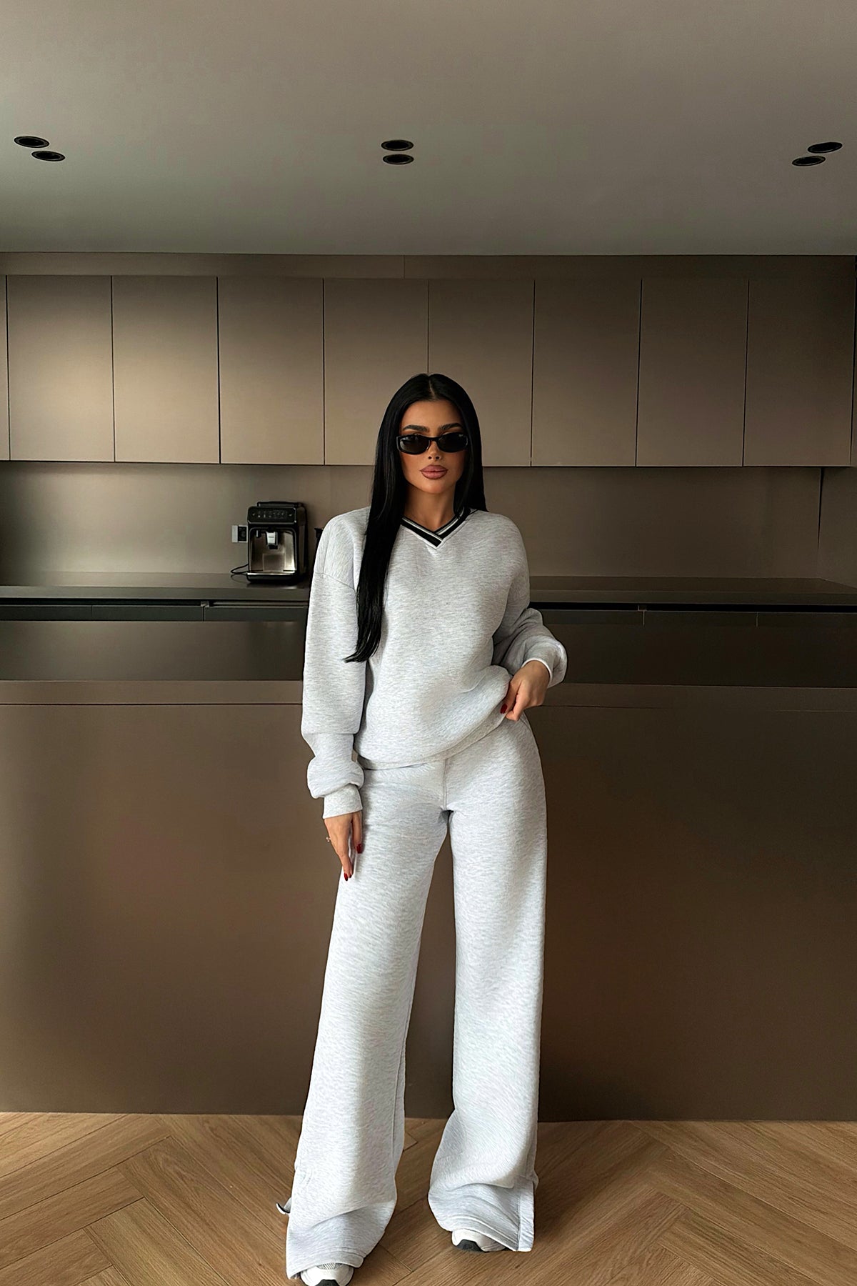 Gri Kassel eşofman takımı ATE-4282