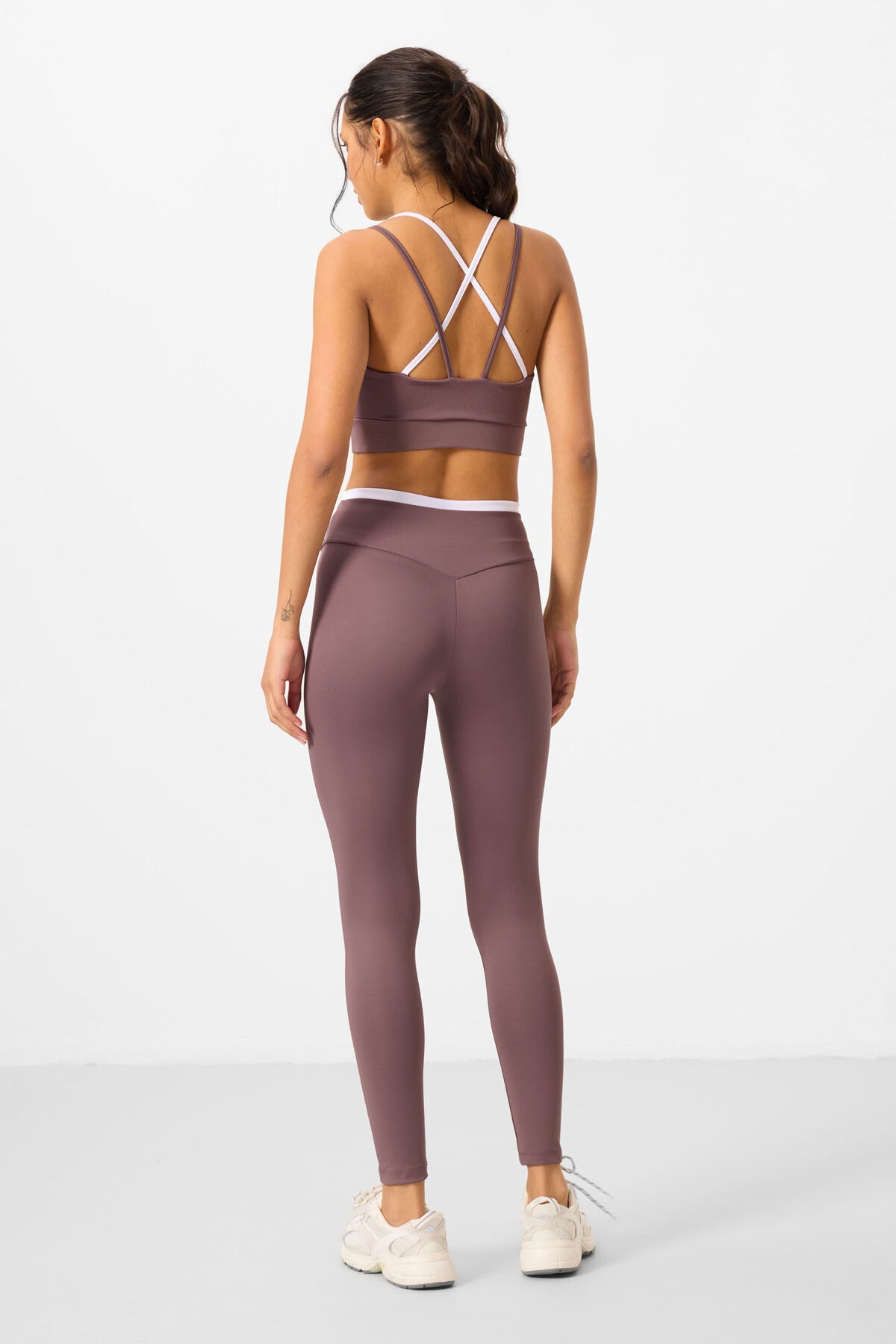 Gül Kurusu Esnek Standart Fit Performans Kadın Tayt Takım - 95333