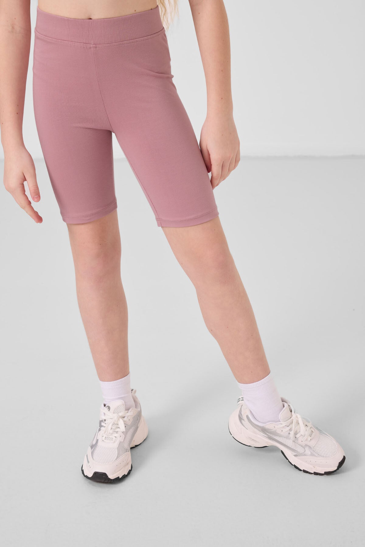 Gül Kurusu Pamuklu Kısa Paça Standart Fit Basic Kız Çocuk Tayt - 75188