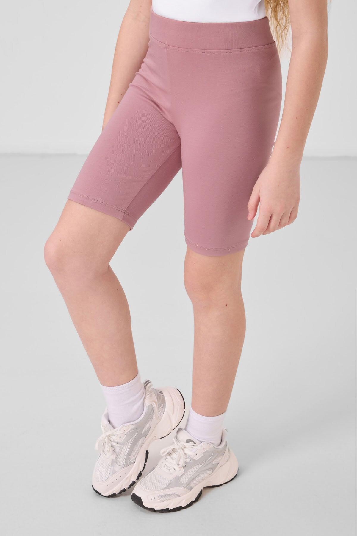 Gül Kurusu Pamuklu Kısa Paça Standart Fit Basic Kız Çocuk Tayt - 75188