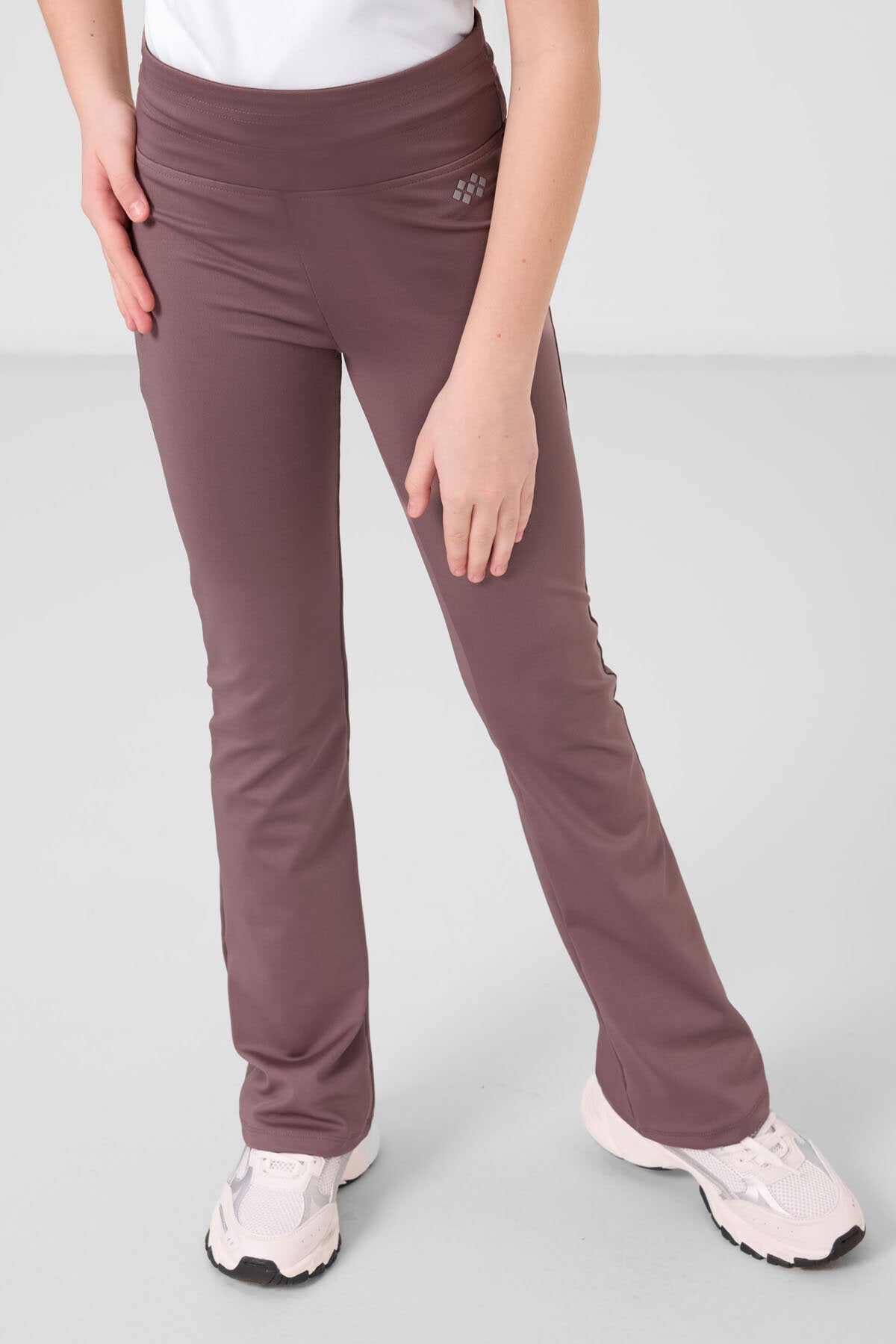 Gül Kurusu Esnek Standart Fit Basic Performans İspanyol Paça Kız Çocuk Tayt - 75193