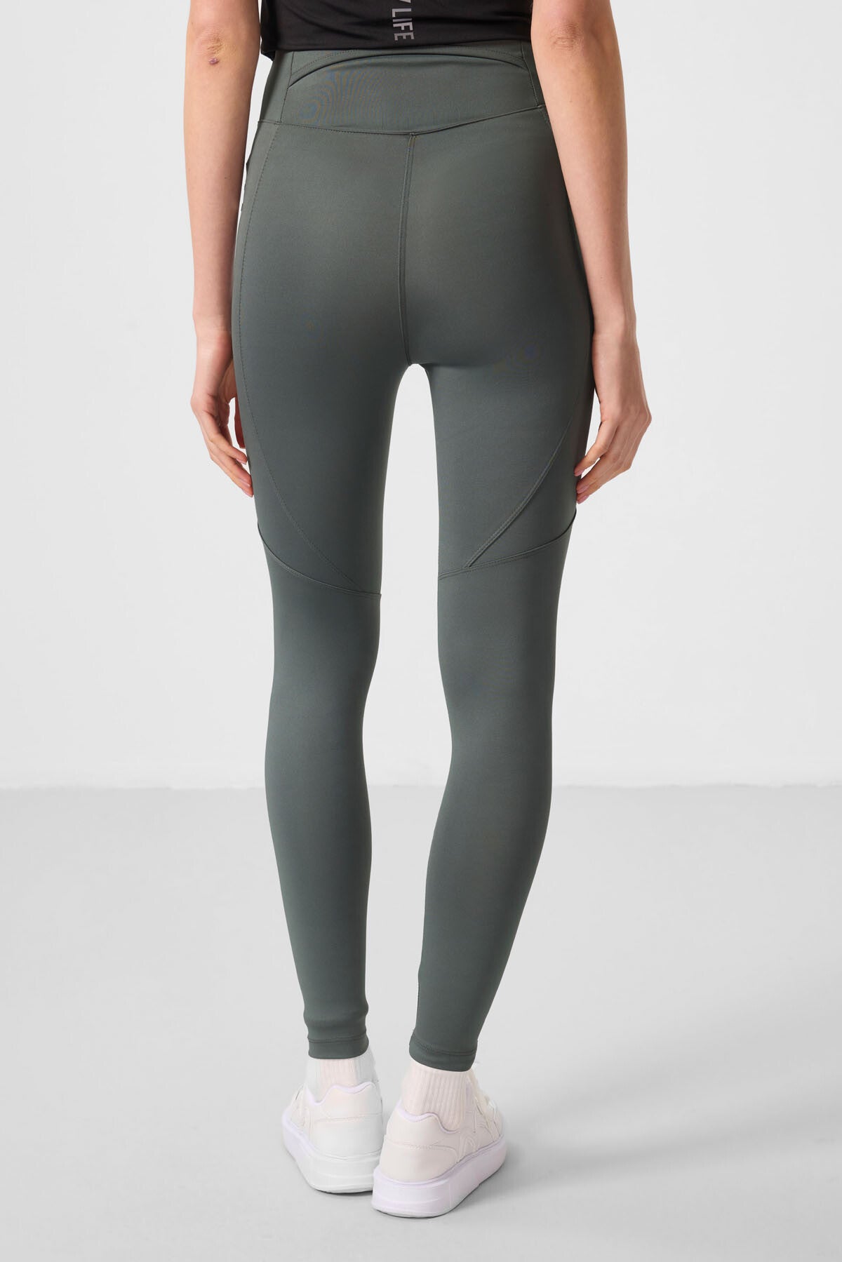 Haki Standart Fit Esnek Performans Kadın Tayt - 94666