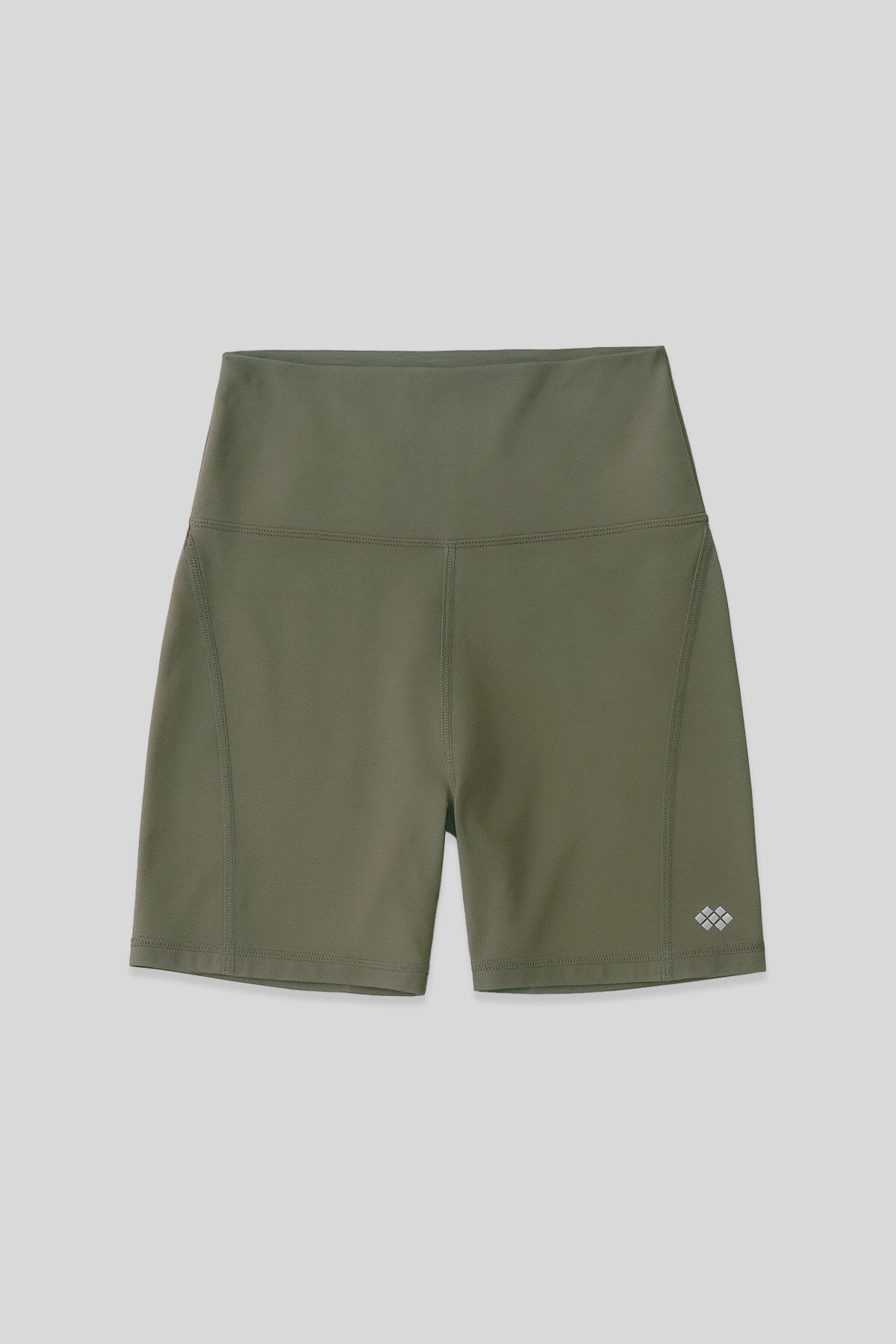 Haki Kemer Detaylı Yüksek Bel Slim Fit Kısa Biker Kadın Tayt - 91017