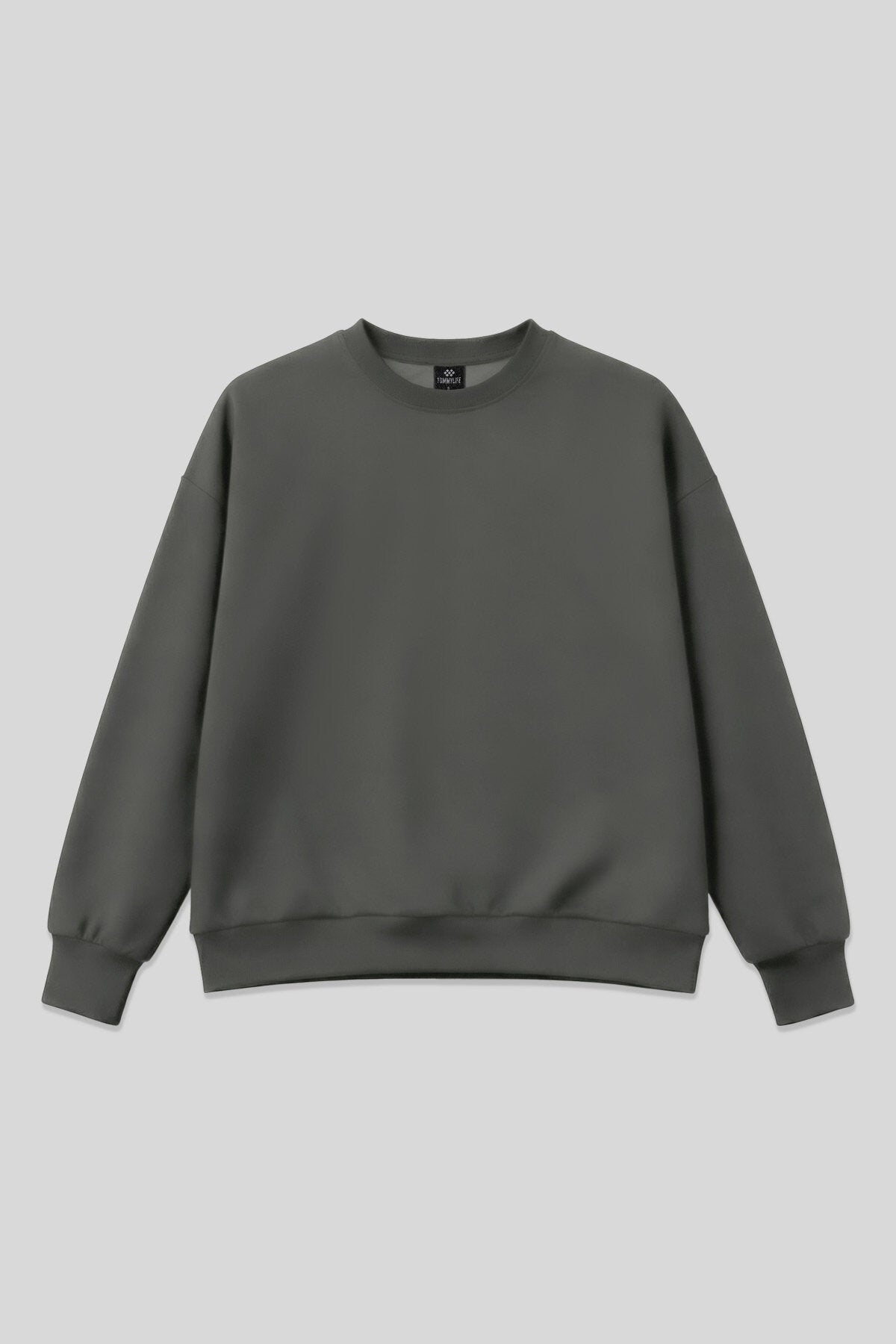 Haki Basic O Yaka Oversize Kadın Sweatshirt - 97053