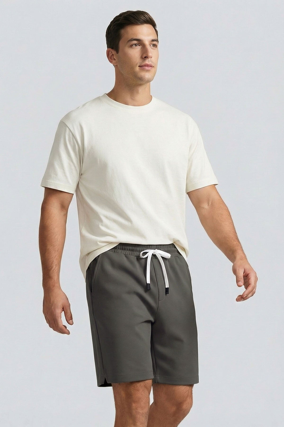 Haki Standart Fit Basic Arka Cepli Erkek Şort - 88314