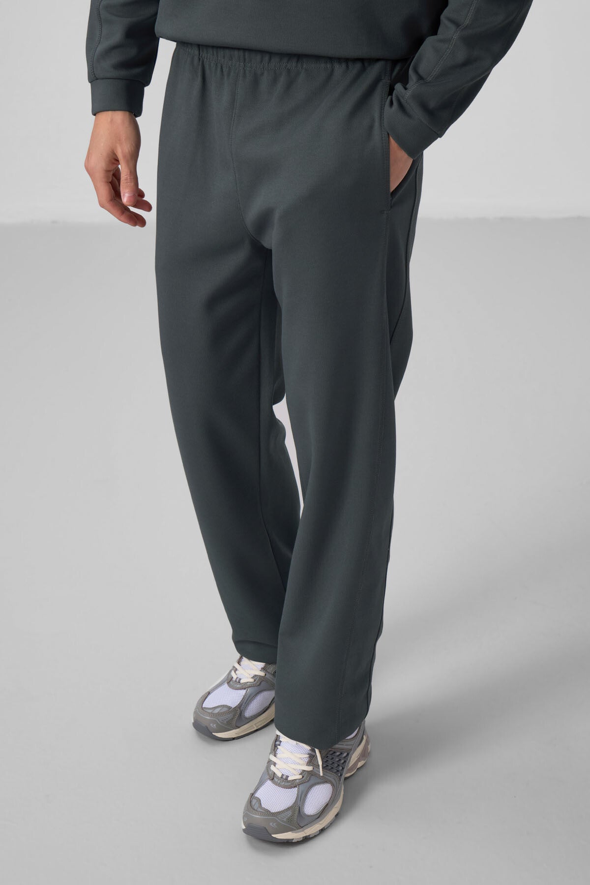 Haki Yüzeyi Dokulu Oversize Erkek Eşofman Takım - 85275