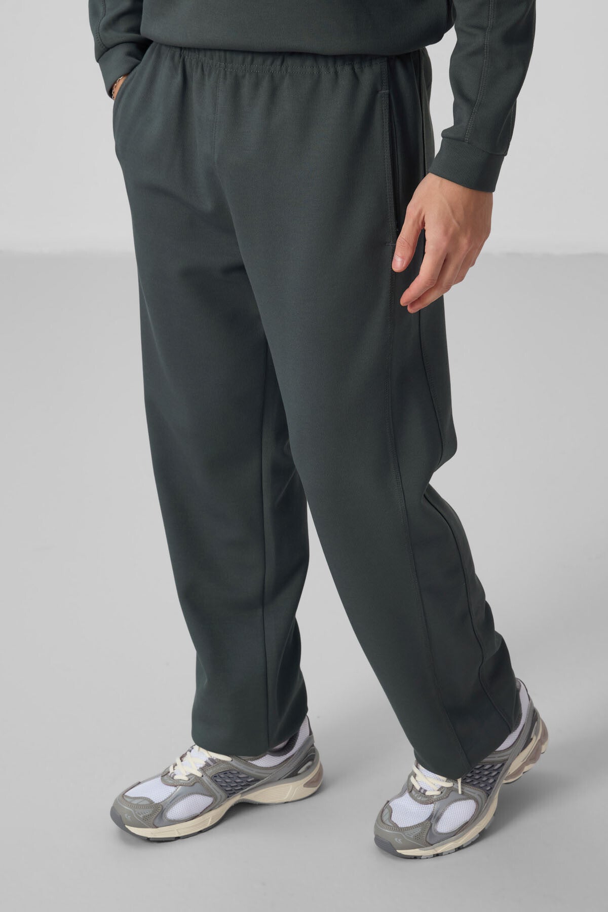 Haki Yüzeyi Dokulu Oversize Erkek Eşofman Takım - 85275
