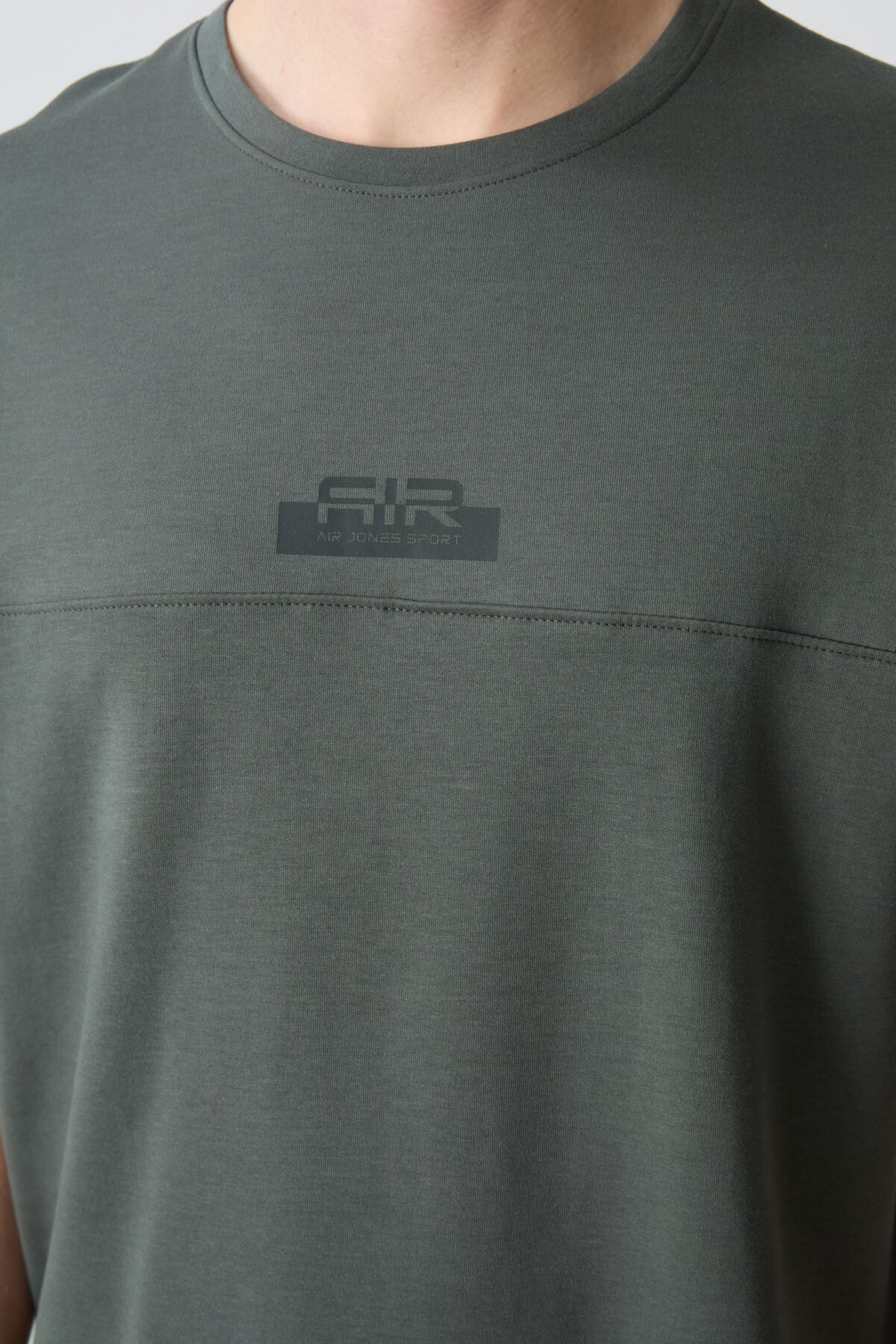 Haki Pamuklu Kalın Yumuşak Dokulu Oversize Fit Basic Erkek Şort Takım - 85259