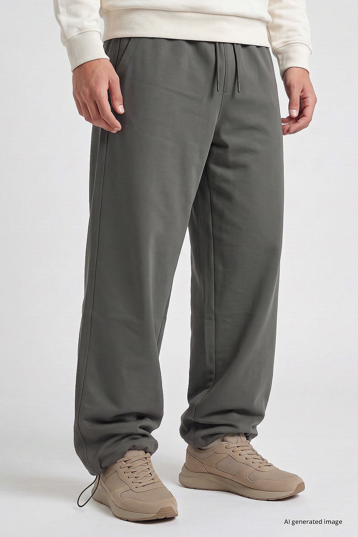 Haki Lastikli Erkek Baggy Eşofman Alt - 82200