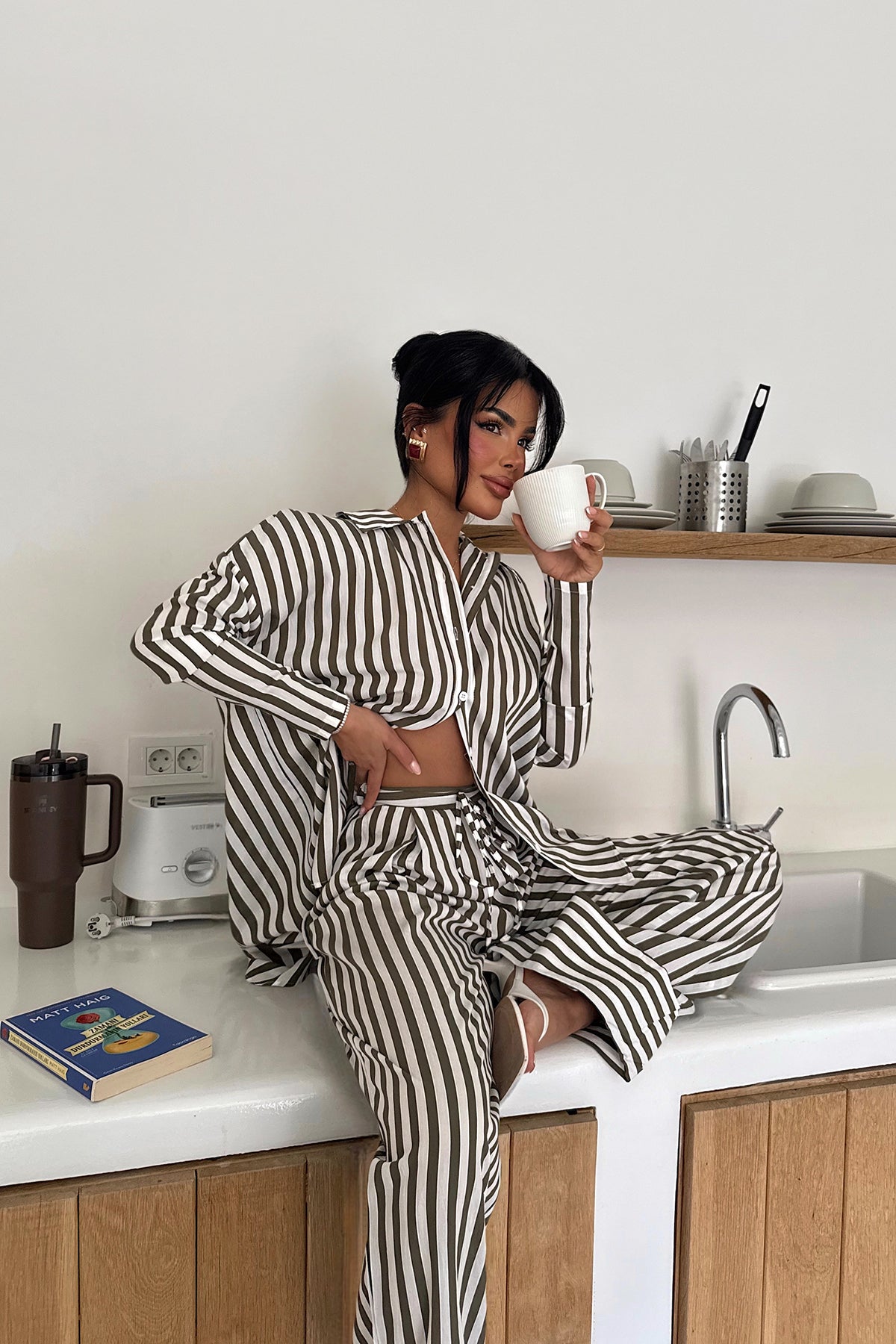 Haki Aleida Çizgili Takım ATE-2758