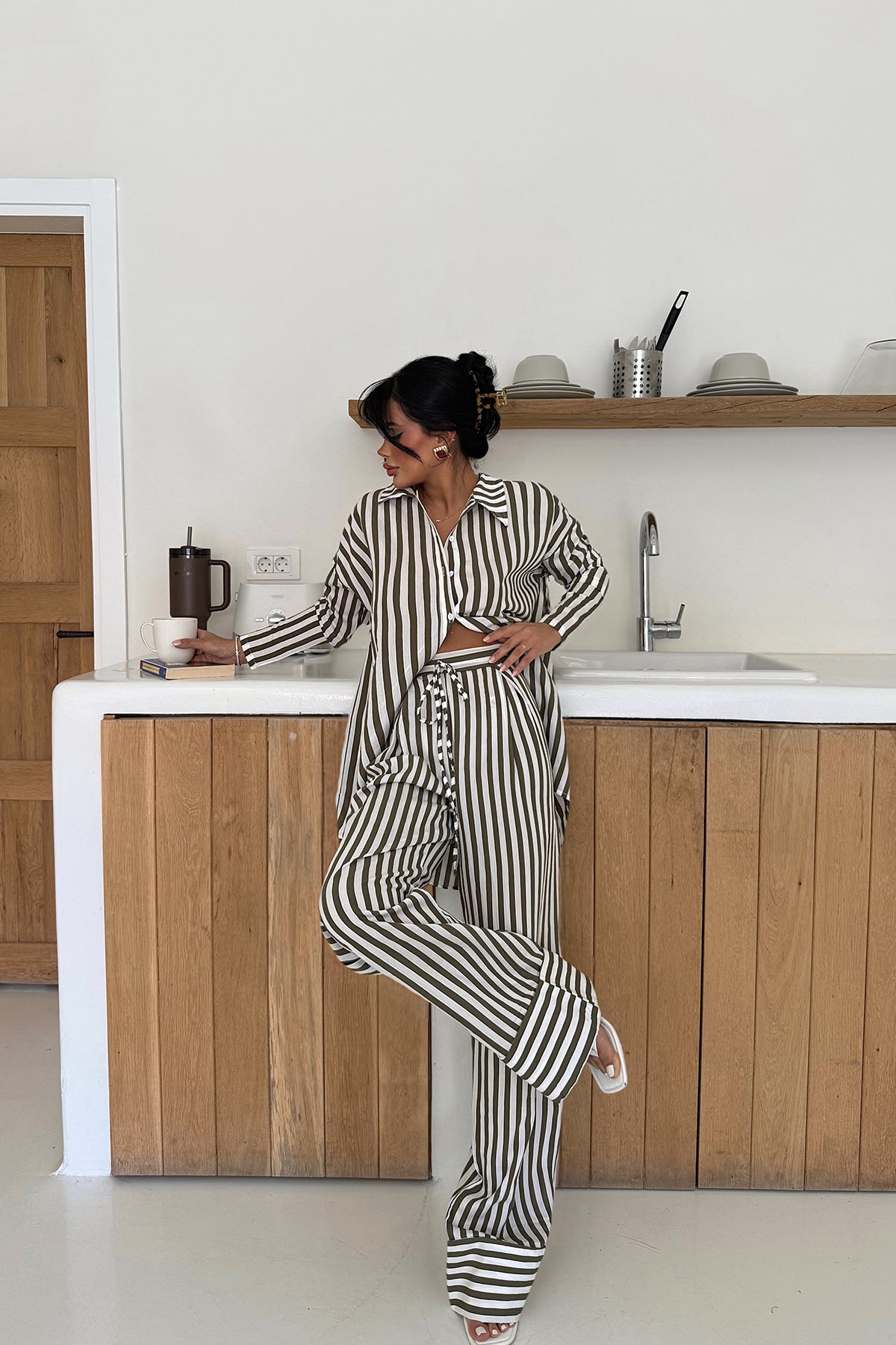 Haki Aleida Çizgili Takım ATE-2758