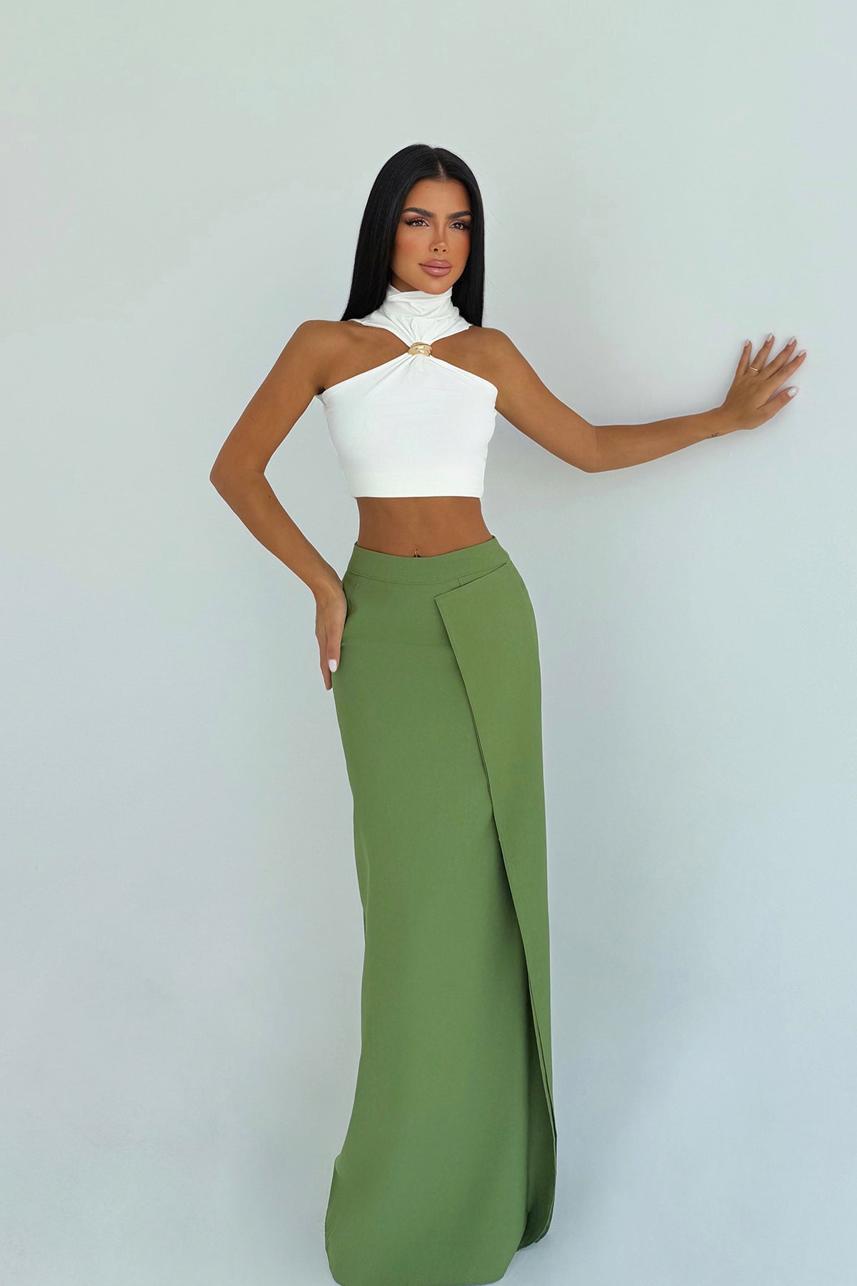 Haki Drea Uzun Etek ATE-2348