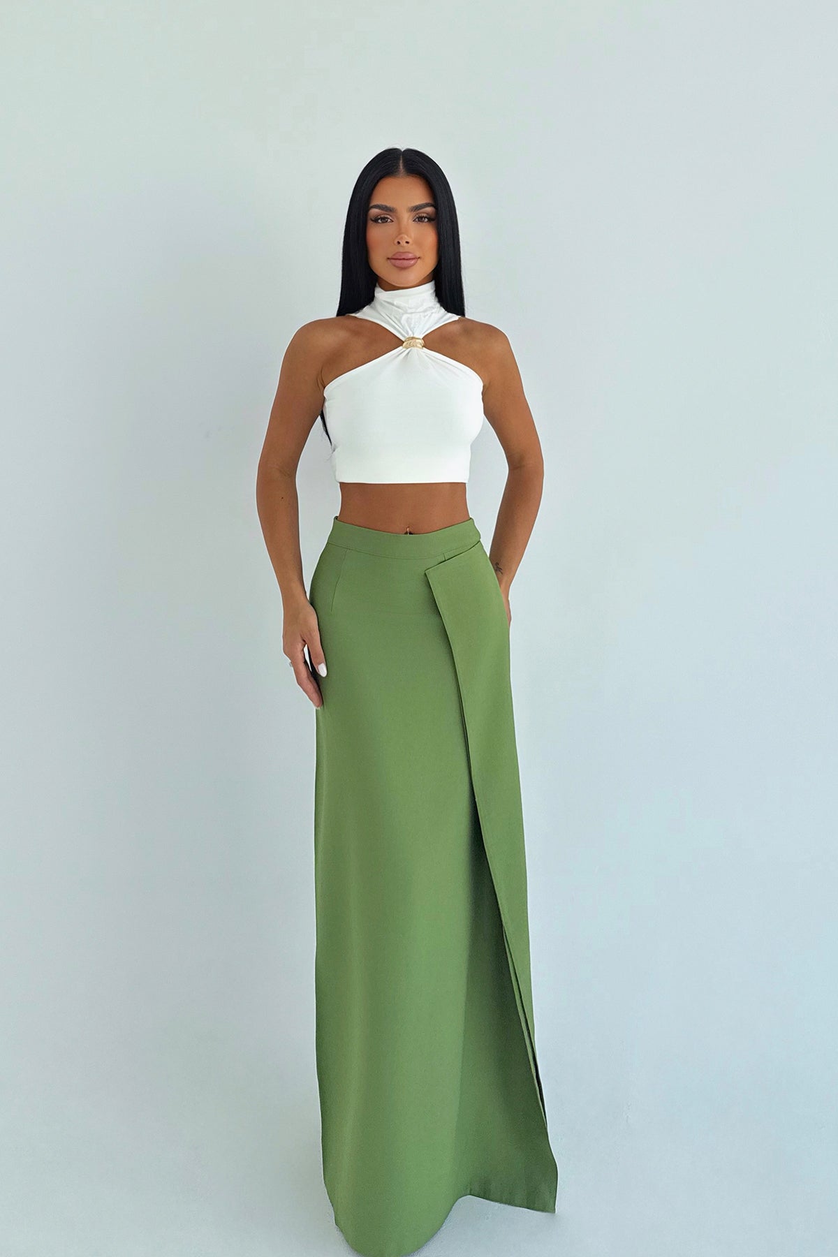 Haki Drea Uzun Etek ATE-2348