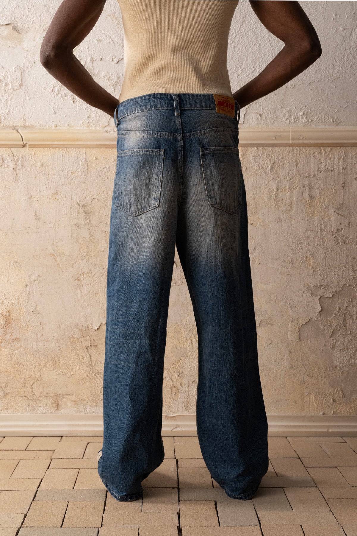 HASIR ŞERİTLİ MAVİ JEAN - MAVİ L