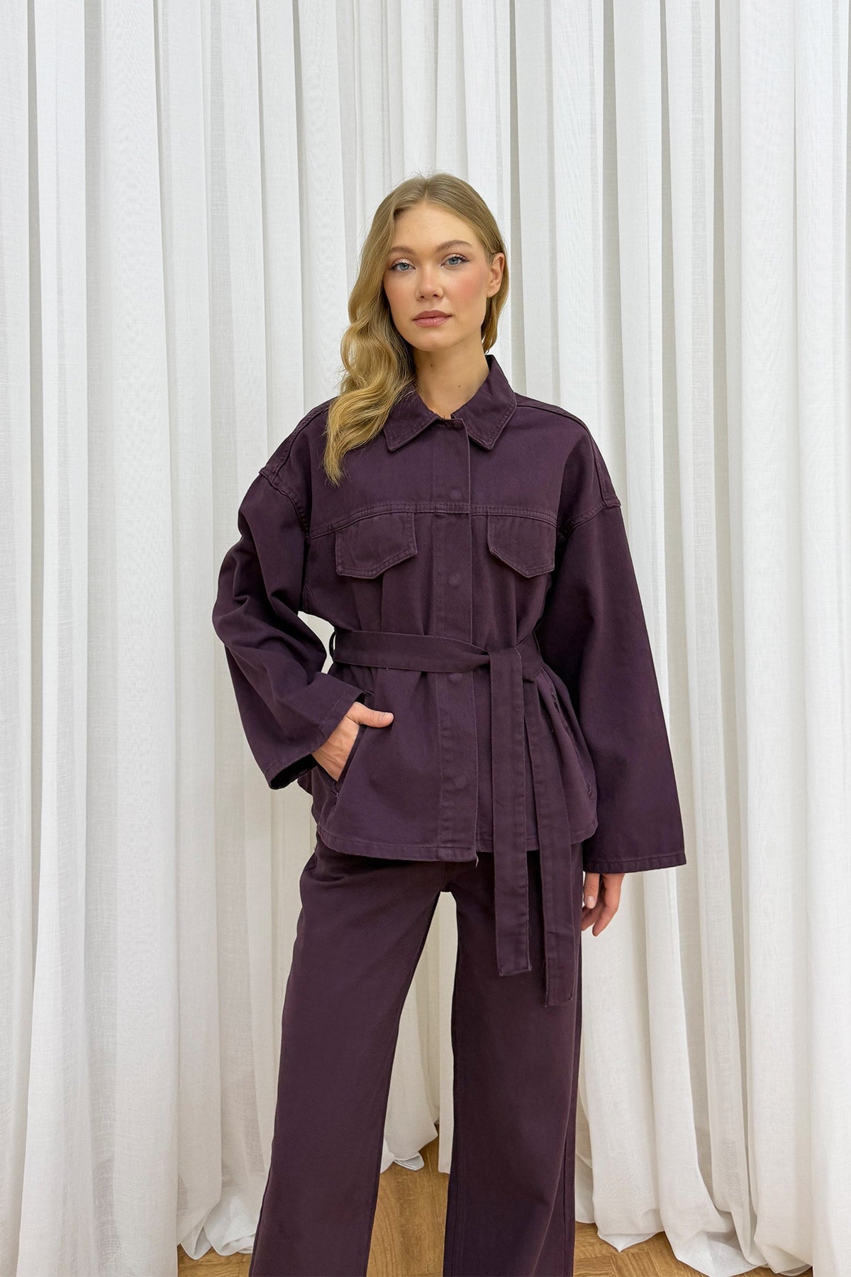 Bağlamalı Denim Takım 86-0275