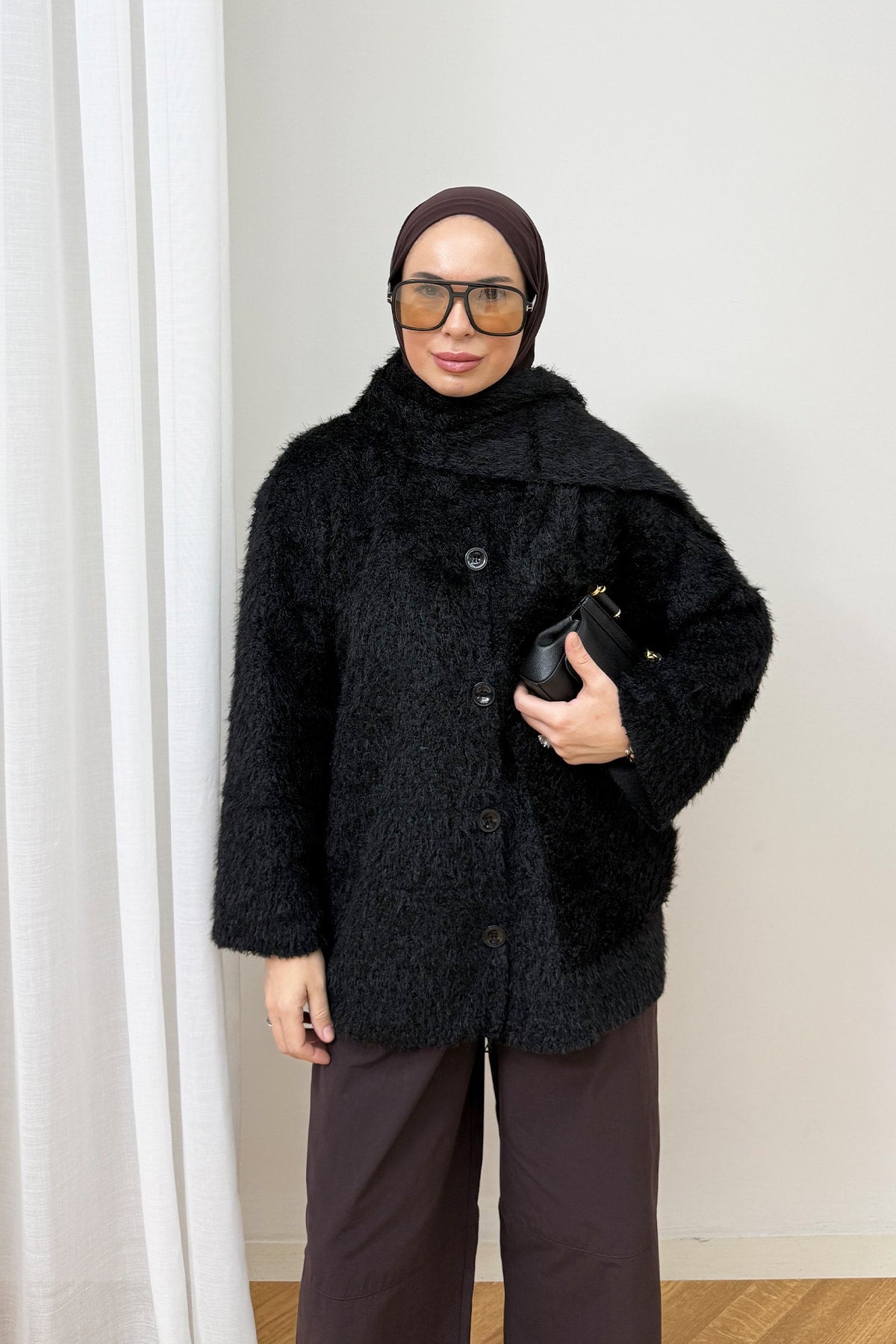 Şallı Düğmeli Hırka 4-62609