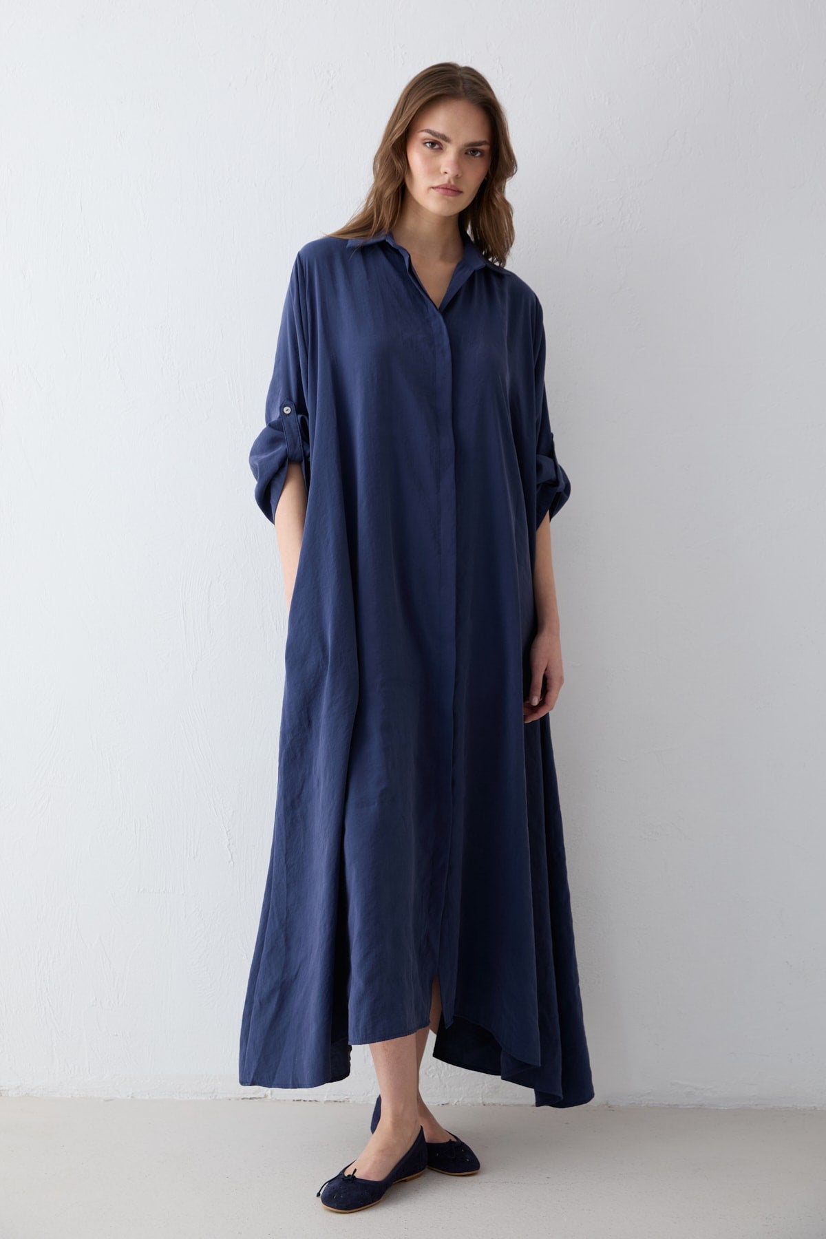 Kemerli Oversize Elbise 81-3270