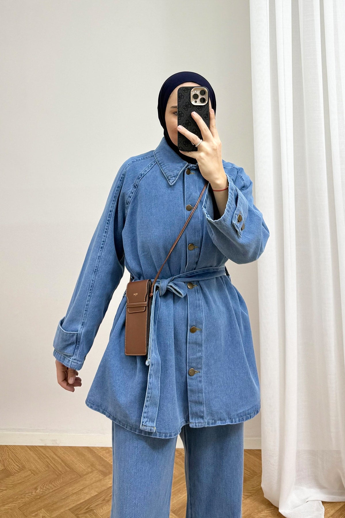 Kuşaklı Denim Takım 4-62808