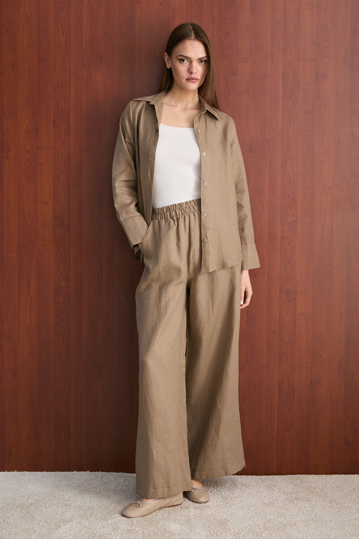 Keten Pantolon 32-2765-1 Kadın Pantolon